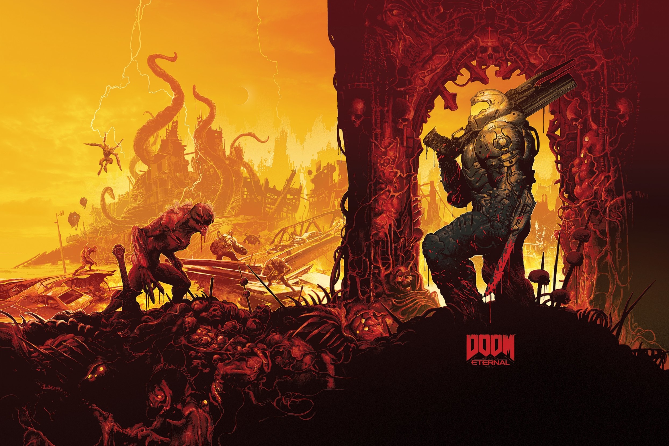 Laden Sie das Untergang, Computerspiele, Doom Eternal-Bild kostenlos auf Ihren PC-Desktop herunter