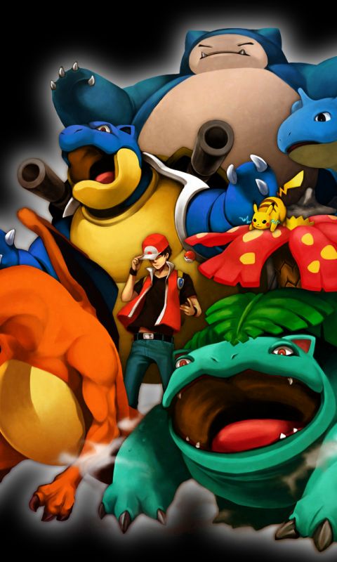 pokemon: red and blue, video game, pikachu, venusaur (pokémon), charizard (pokémon), blastoise (pokémon), snorlax (pokémon), lapras (pokémon), pokémon