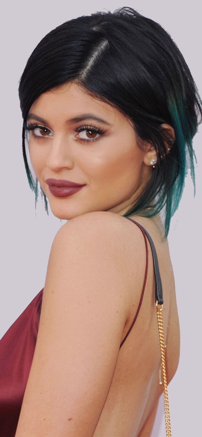 Handy-Wallpaper Modell, Amerikanisch, Braune Augen, Berühmtheiten, Schwarzes Haar, Kurzes Haar, Lippenstift, Kylie Jenner kostenlos herunterladen.