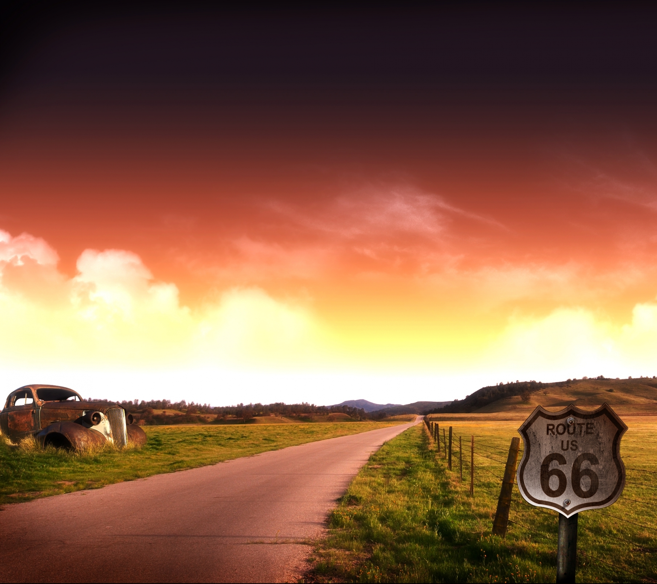 Free download wallpaper Sky, Road, Earth, Field on your PC desktop