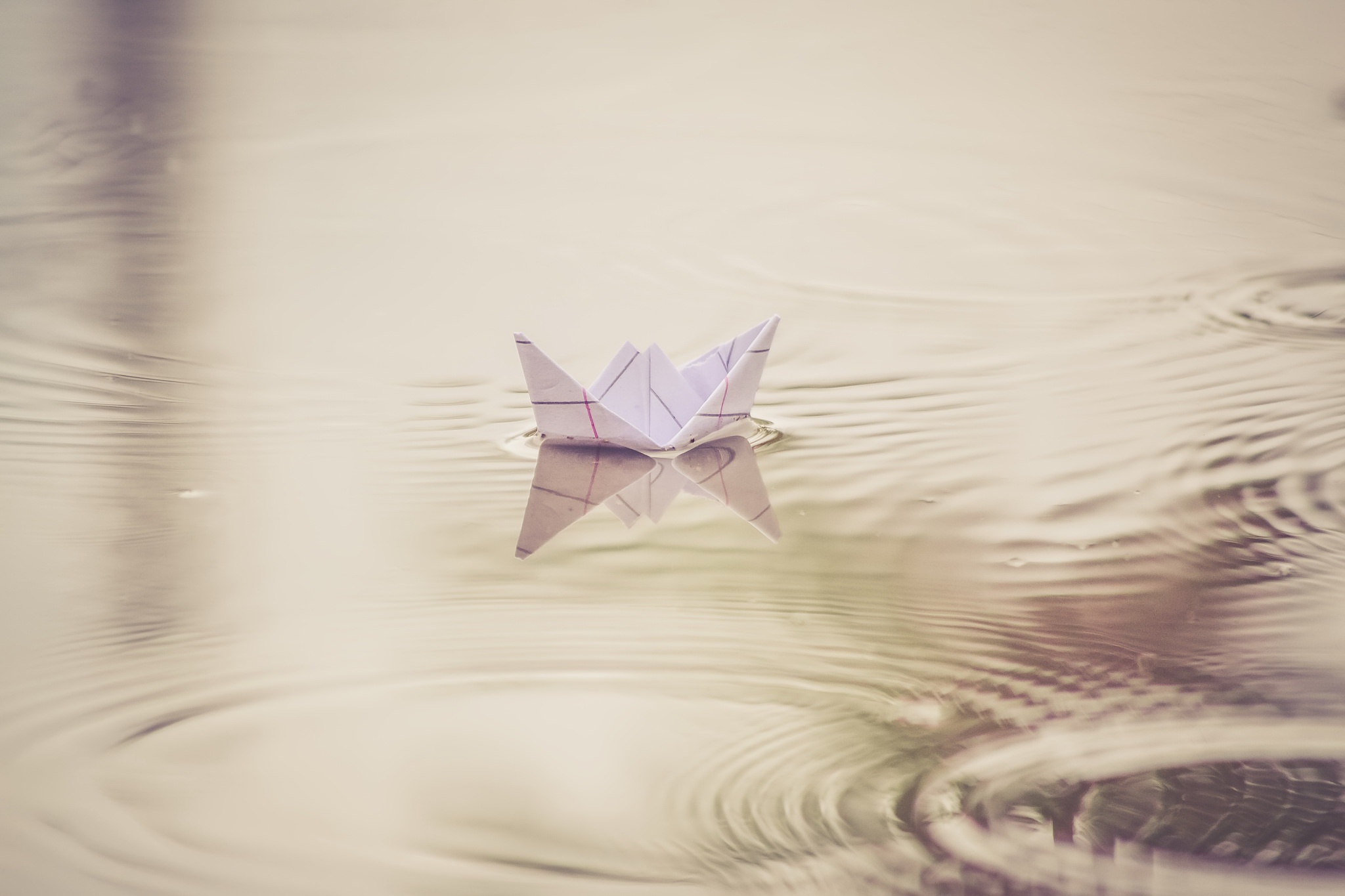 man made, origami, paper boat, water