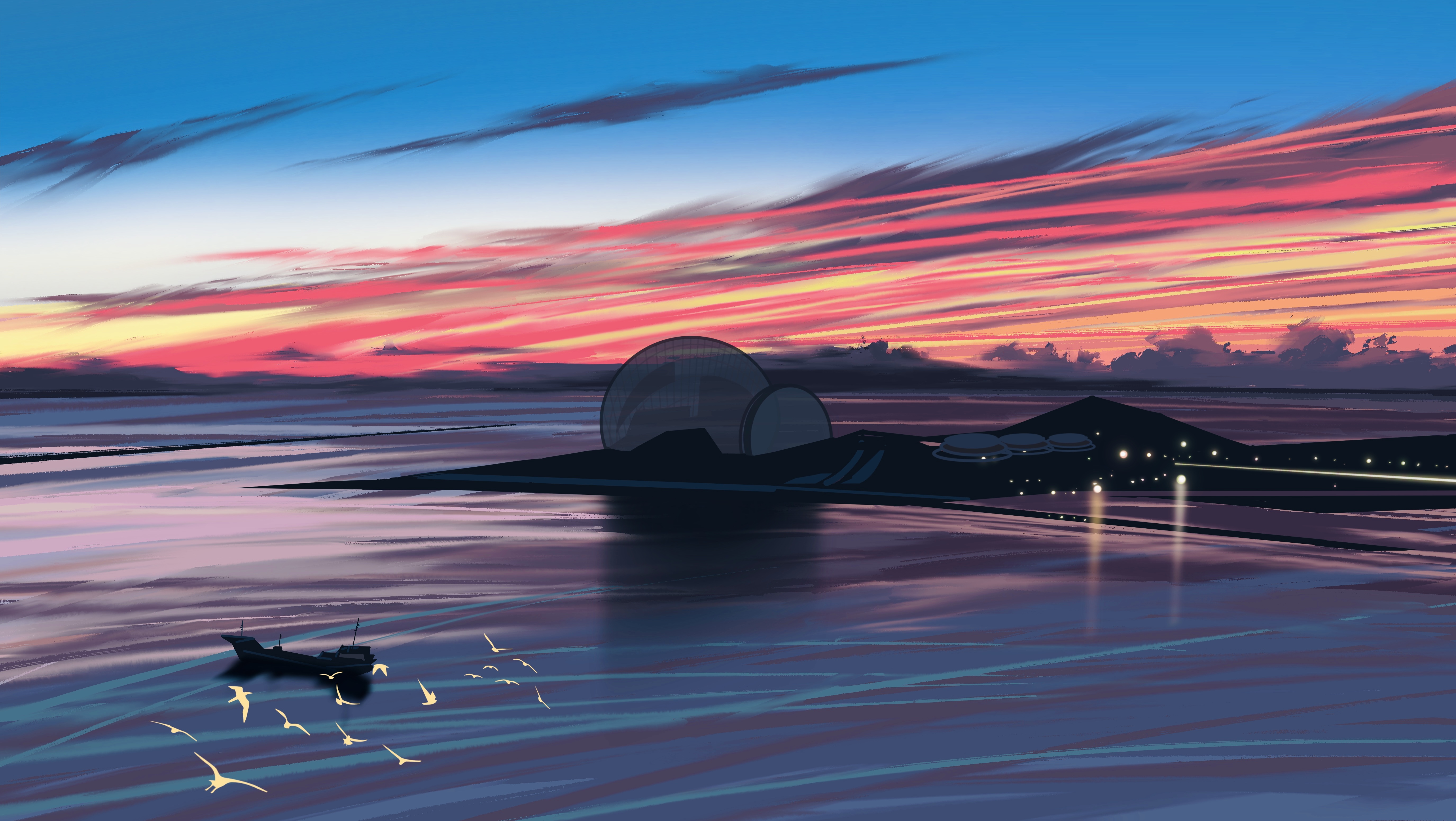 Download mobile wallpaper Landscape, Sunset, Artistic for free.