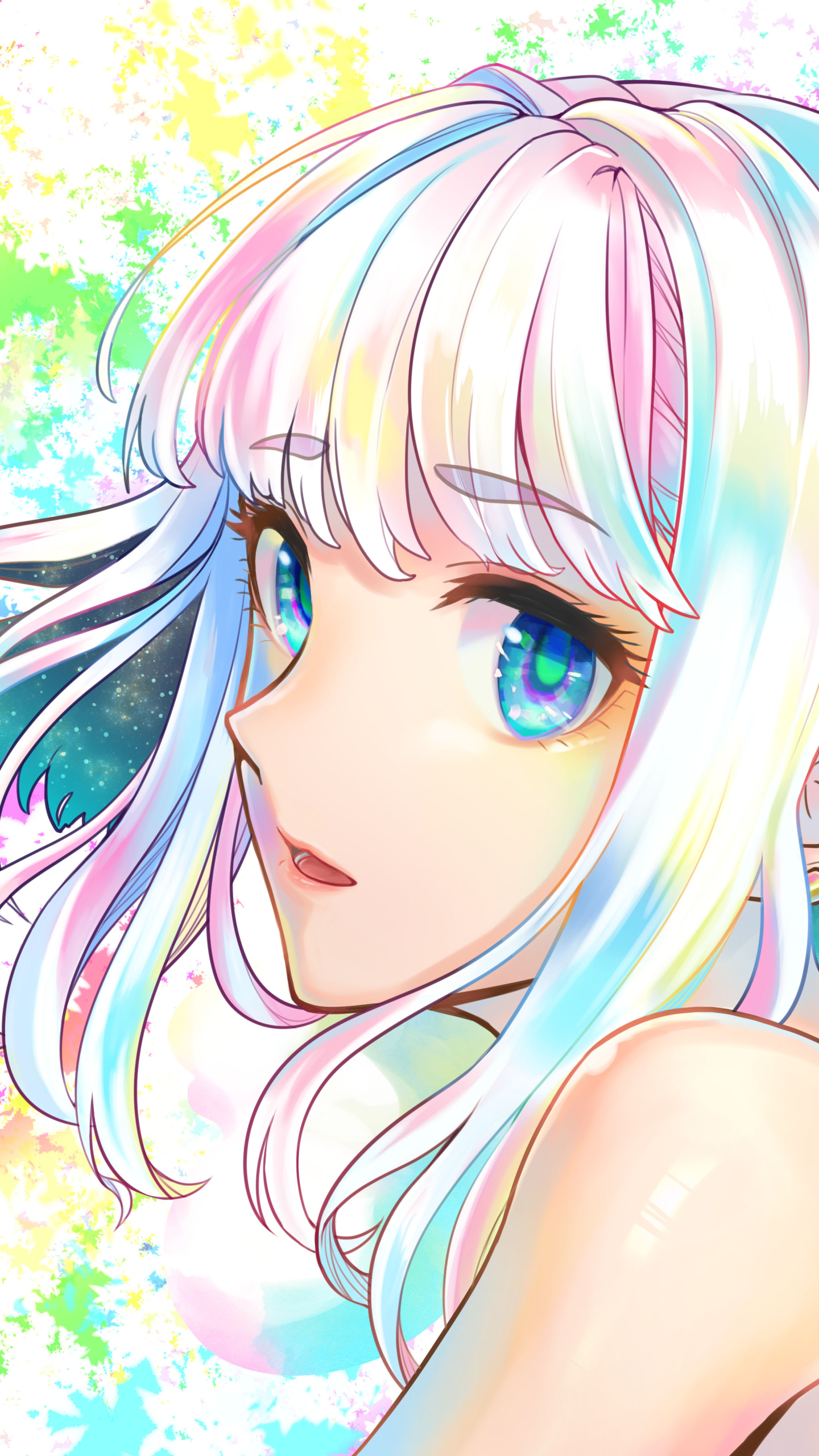 Download mobile wallpaper Anime, Blue Eyes, Original, White Hair for free.