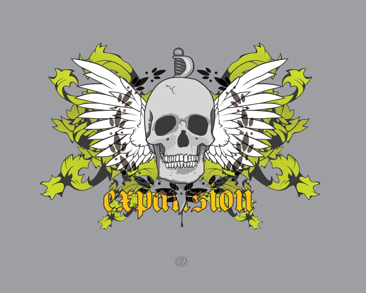 Download mobile wallpaper Shine, Wings, Light, Color, Picture, Drawing, Skull, Vector for free.