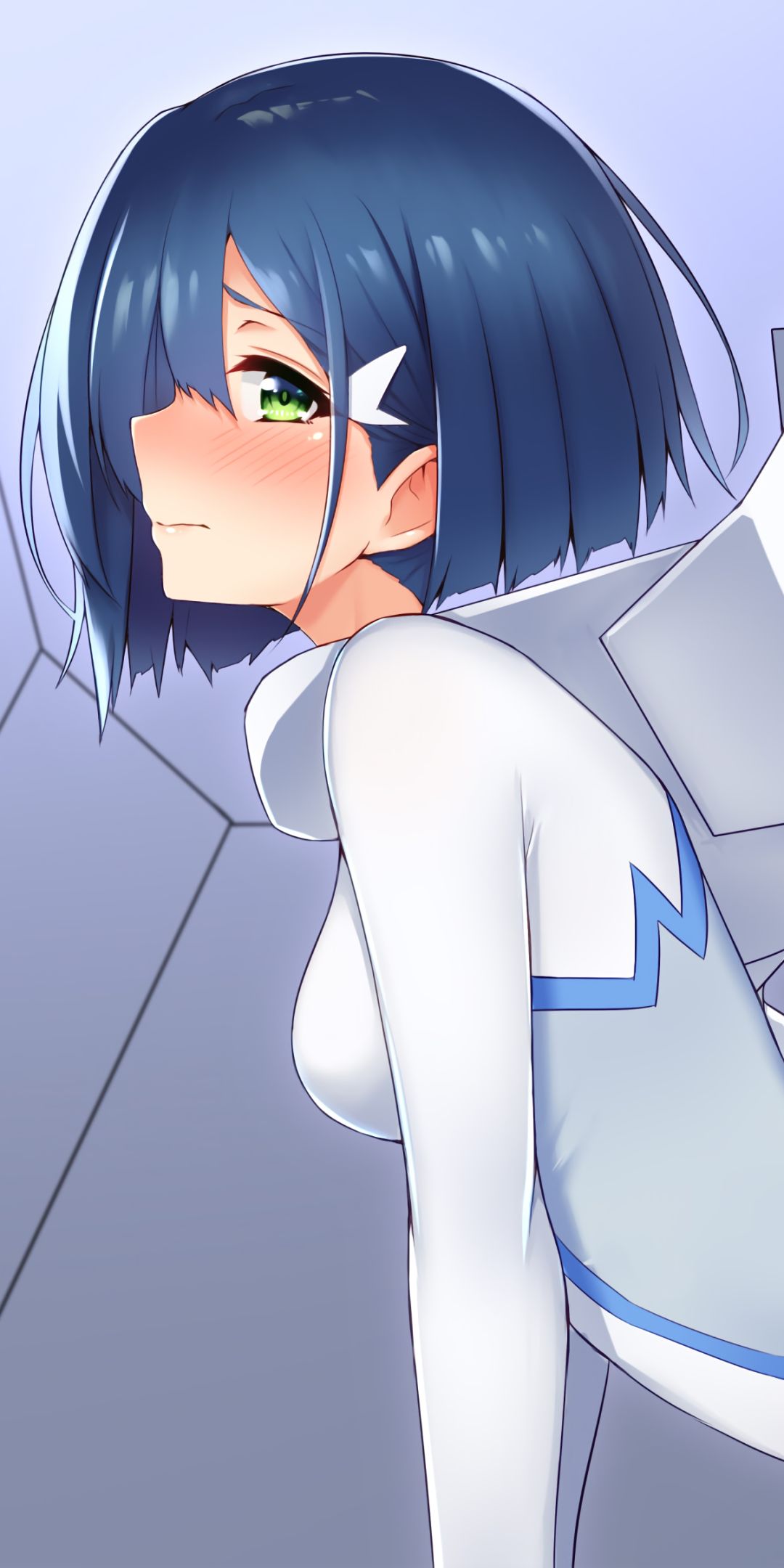 Baixar papel de parede para celular de Anime, Olhos Verdes, Corar, Cabelo Azul, Cabelo Curto, Darling In The Franxx, Ichigo (Querido No Franxx), Ichigo (Querido Do Franxx) gratuito.