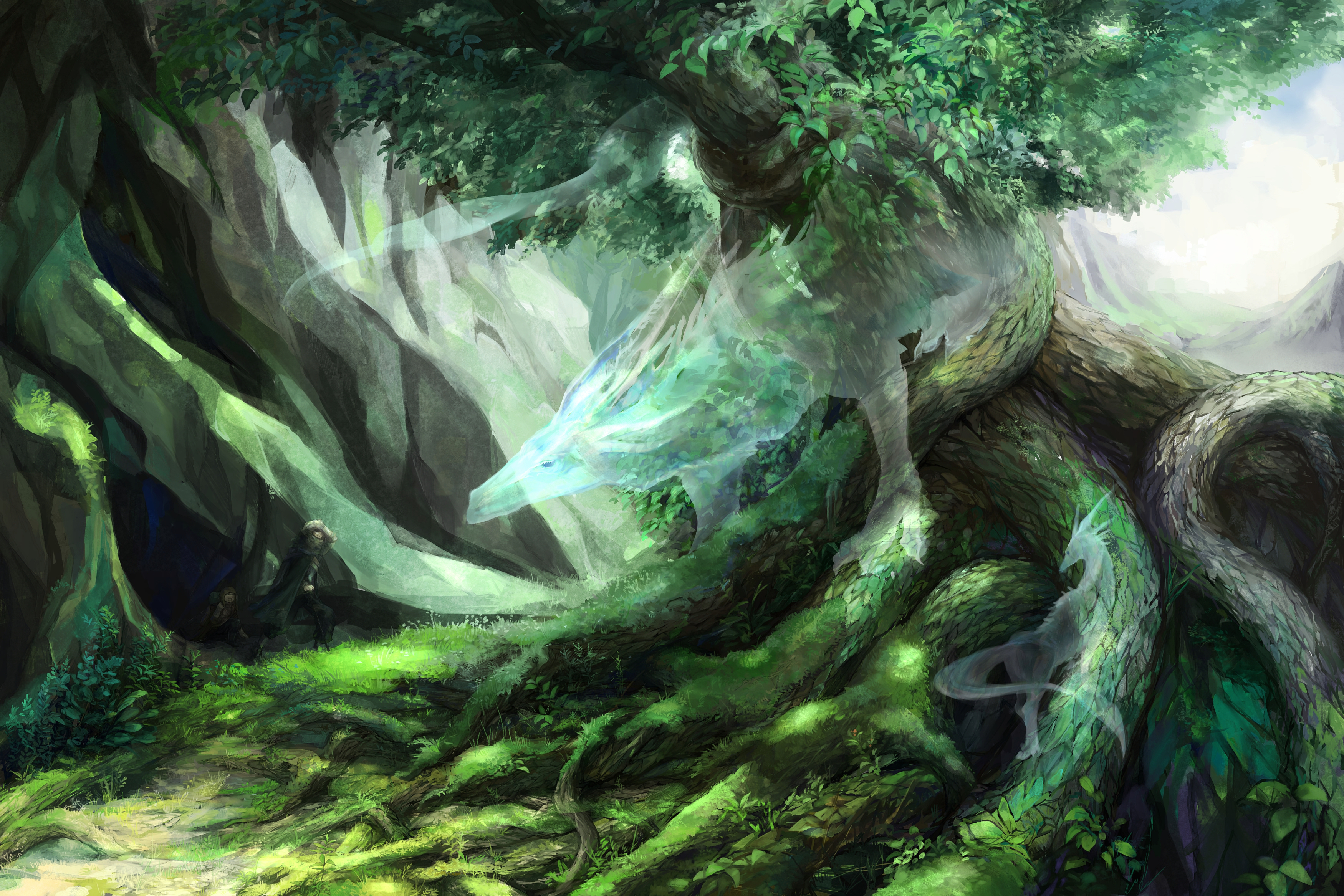 Download mobile wallpaper Fantasy, Tree, Creature, Spirit for free.