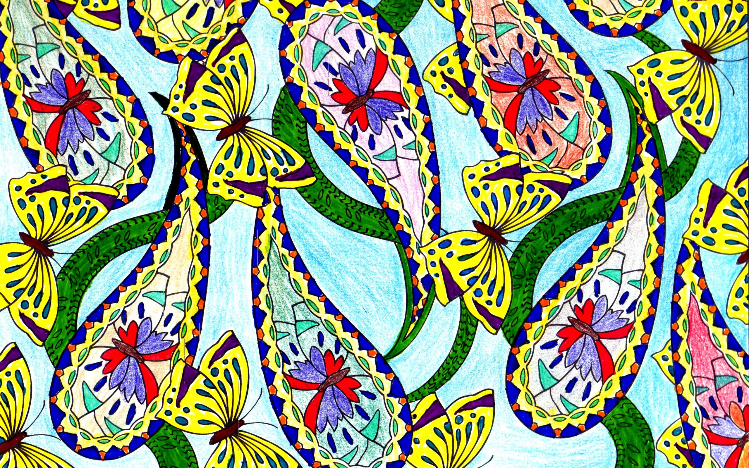 Download mobile wallpaper Pattern, Butterfly, Design, Artistic for free.