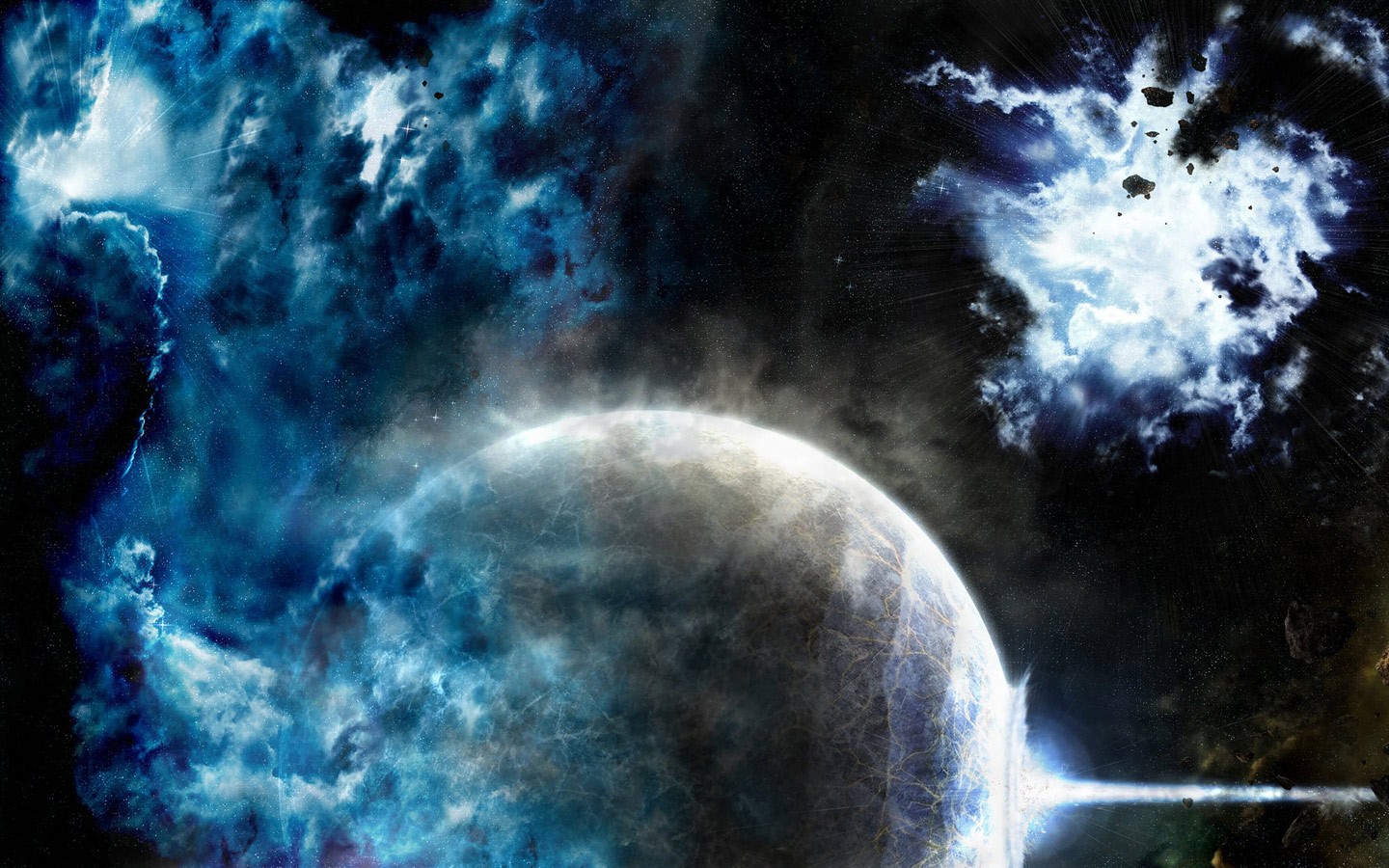 Download mobile wallpaper Space, Planet, Sci Fi, Collision for free.