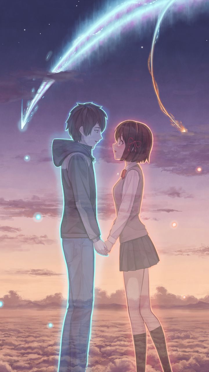 Handy-Wallpaper Animes, Your Name Gestern Heute Und Für Immer, Kimi No Na Wa, Mitsuha Miyamizu, Taki Tachibana kostenlos herunterladen.