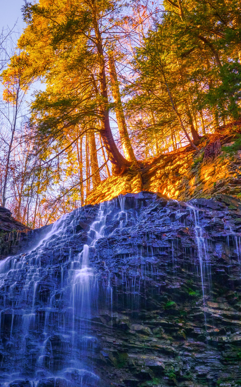 Скачать картинку Осень, Водопады, Водопад, Падать, Земля/природа в телефон бесплатно.