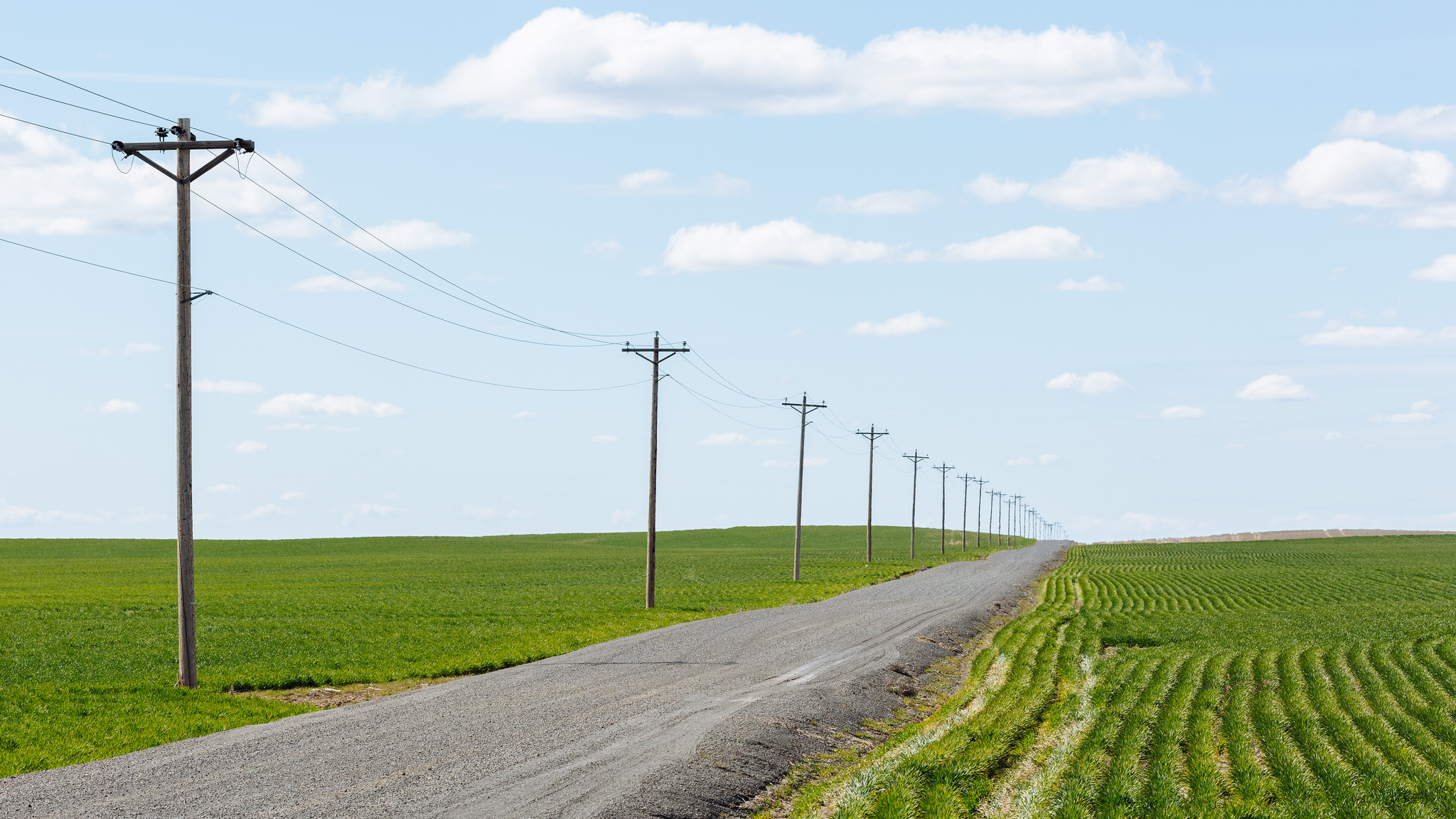 Download mobile wallpaper Landscape, Horizon, Road, Field, Man Made for free.