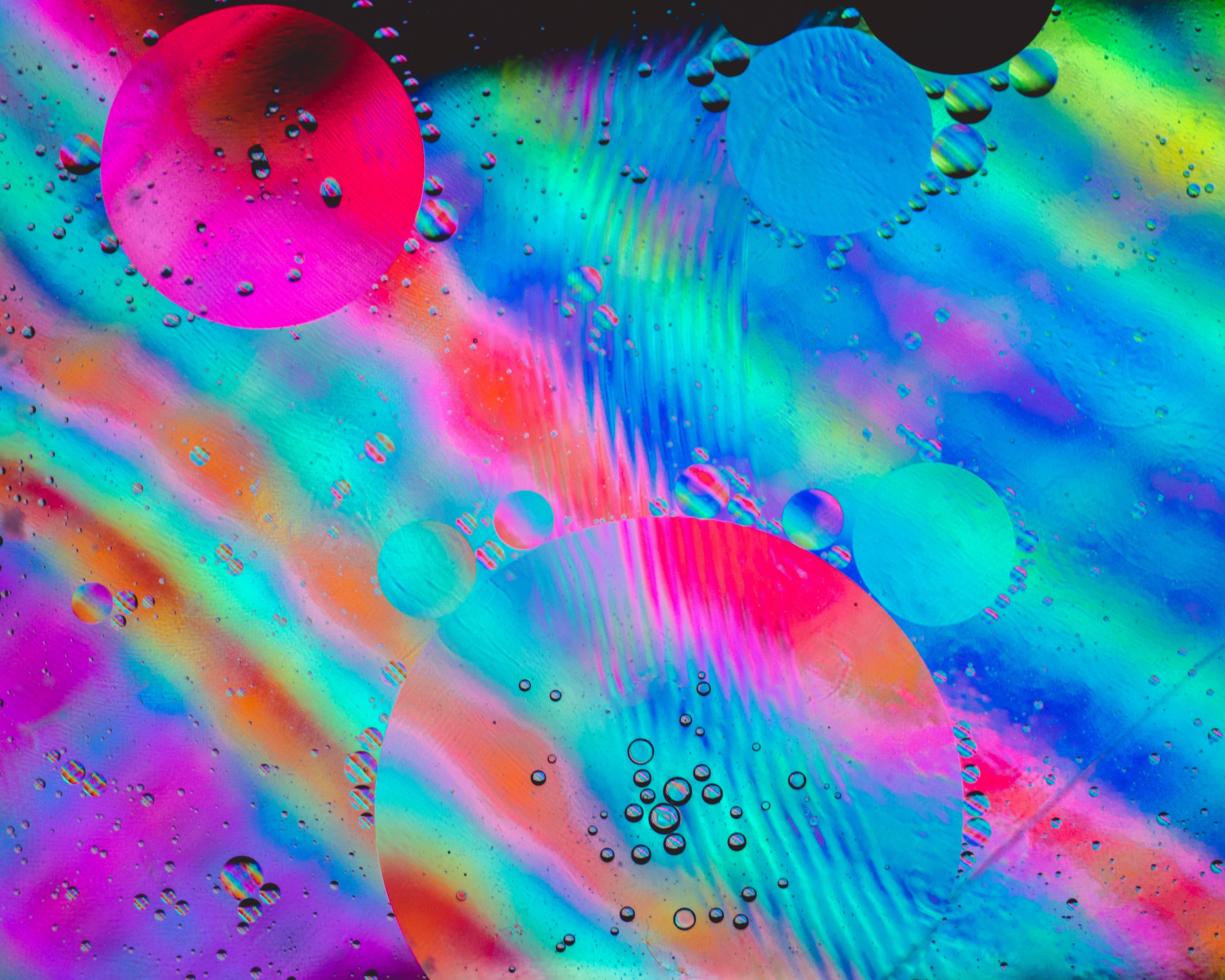 Free download wallpaper Rainbow, Abstract, Glass, Bubbles on your PC desktop