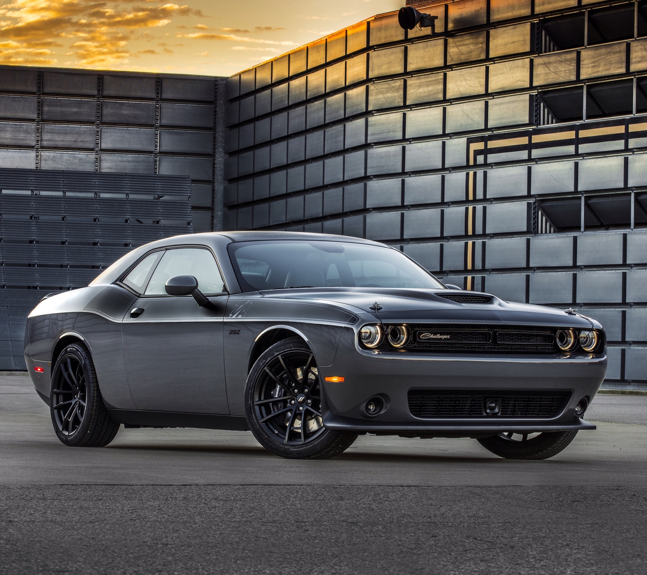 Download mobile wallpaper Dodge Challenger, Car, Dodge, Muscle Car, Vehicle, Vehicles, Silver Car for free.