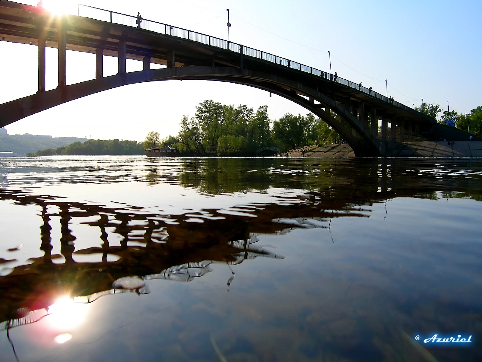 Скачать обои бесплатно Пейзаж, Река, Мосты картинка на рабочий стол ПК