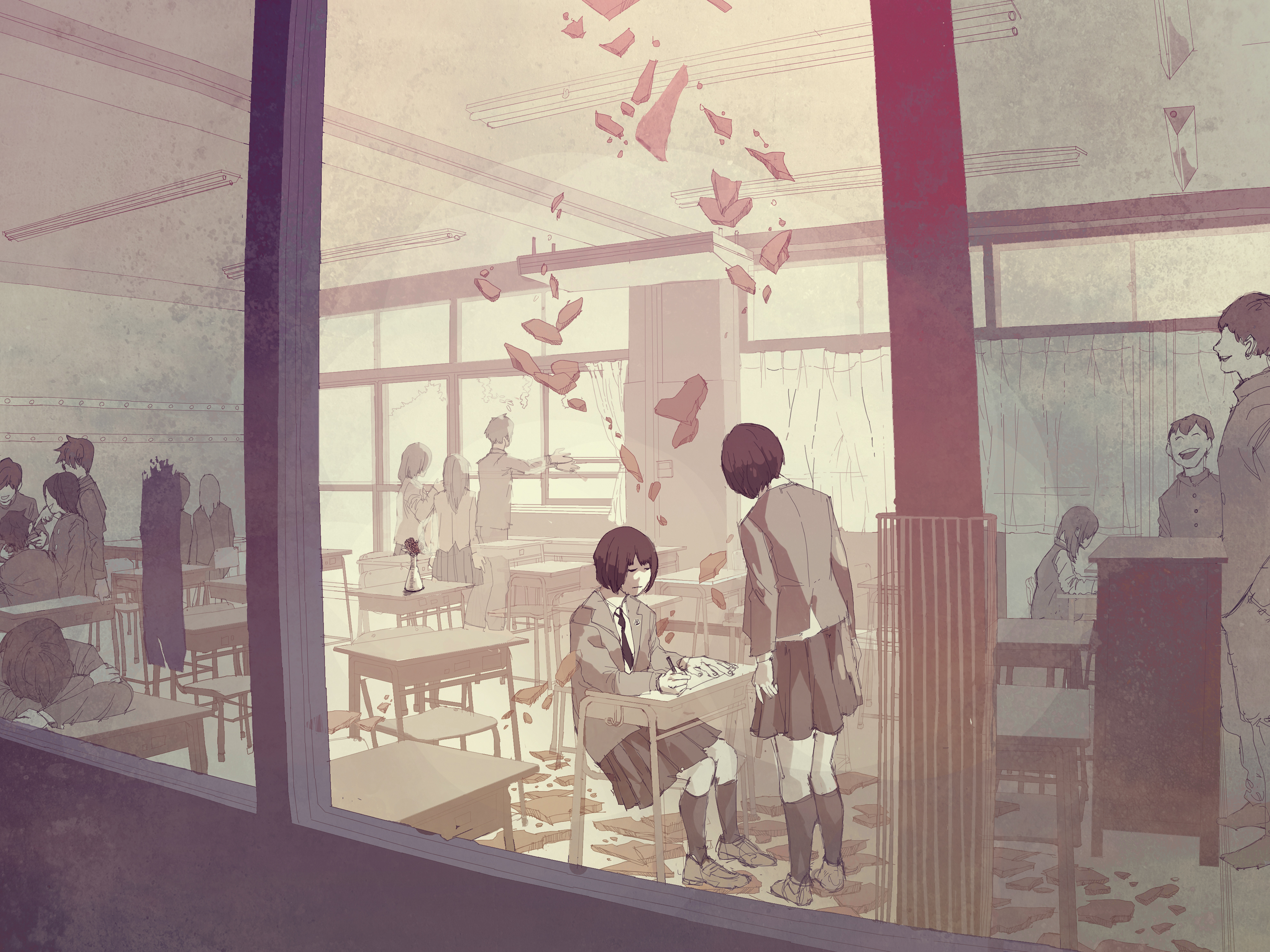 Free download wallpaper Anime, Original, Classroom on your PC desktop