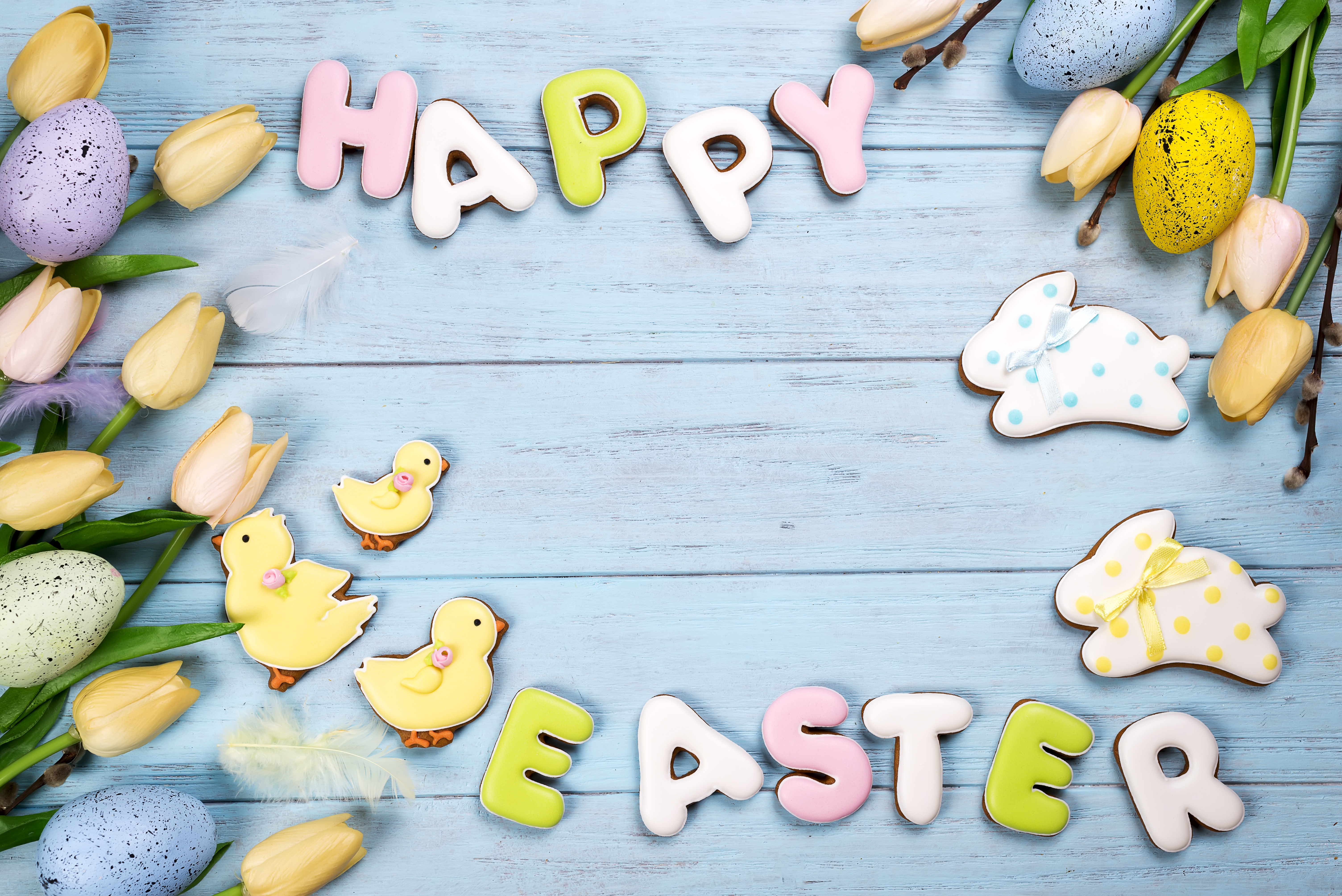 Download mobile wallpaper Easter, Flower, Holiday, Tulip, Egg, Happy Easter for free.
