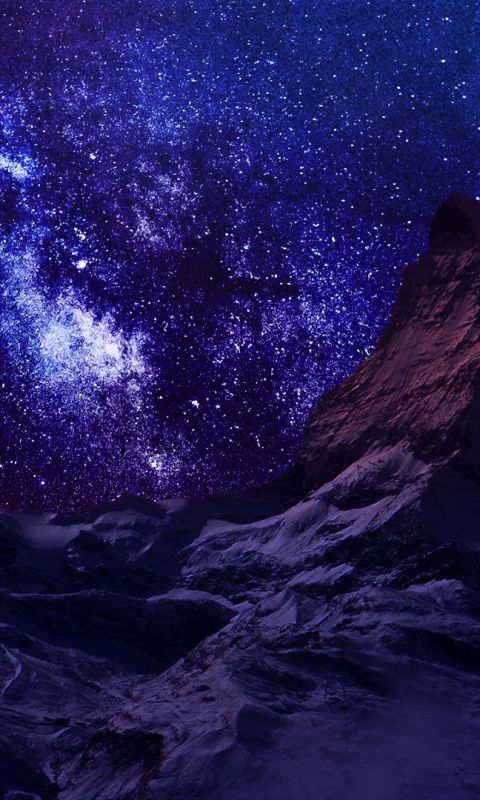 Download mobile wallpaper Sky, Stars, Night, Mountain, Earth for free.