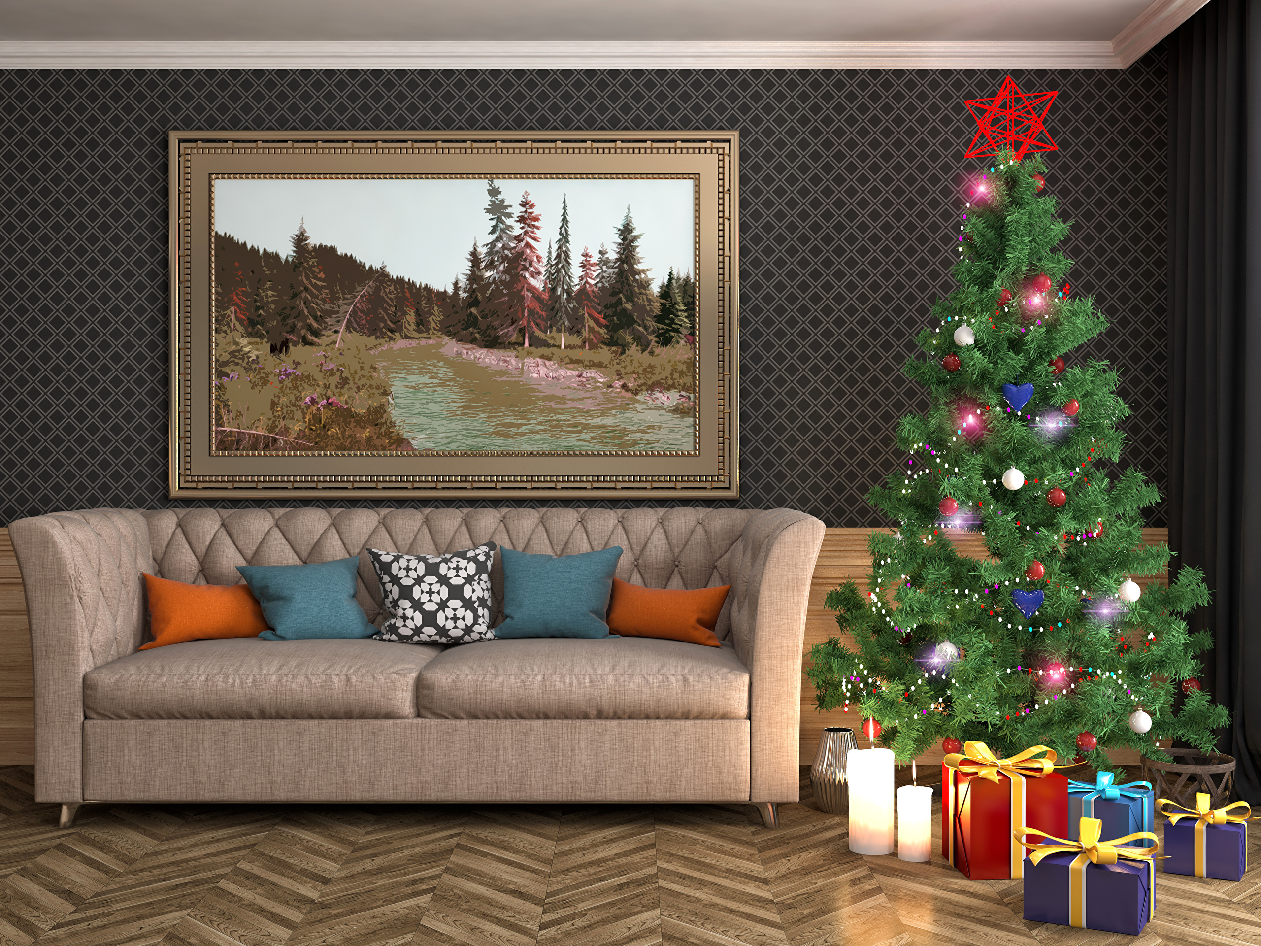 Free download wallpaper Christmas, Holiday, Gift, Christmas Tree, Furniture, Decoration on your PC desktop