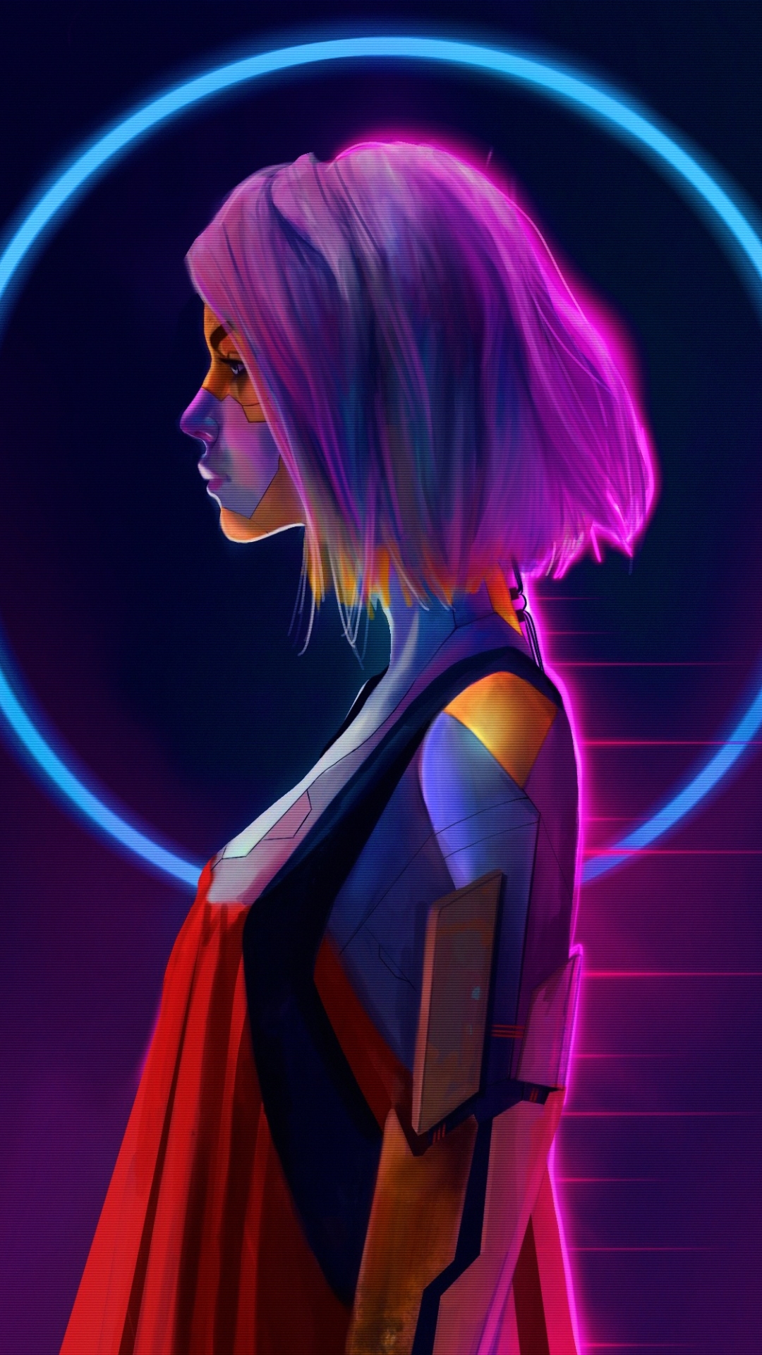 Download mobile wallpaper Sci Fi, Cyborg, Pink Hair, Short Hair for free.