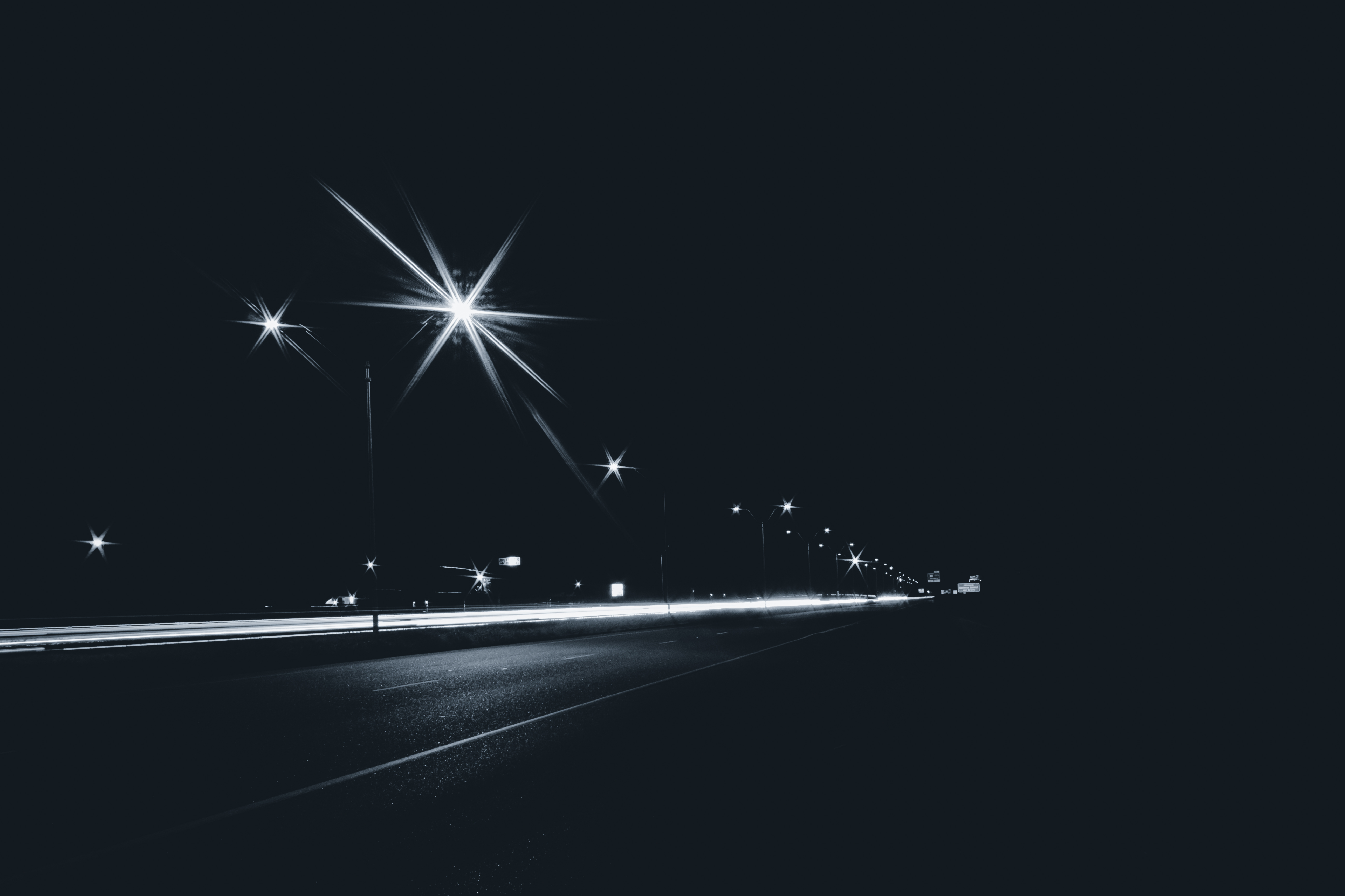 black, night, lights, road, traffic, movement, lanterns phone background