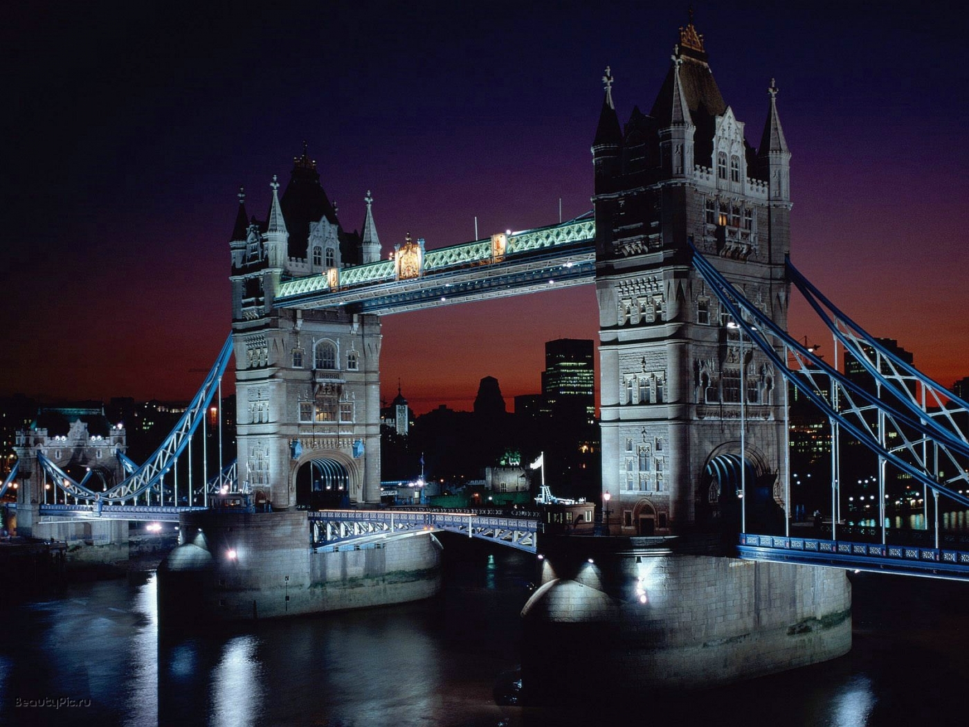 Download PC Wallpaper london, landscape, cities, rivers, bridges, night, architecture