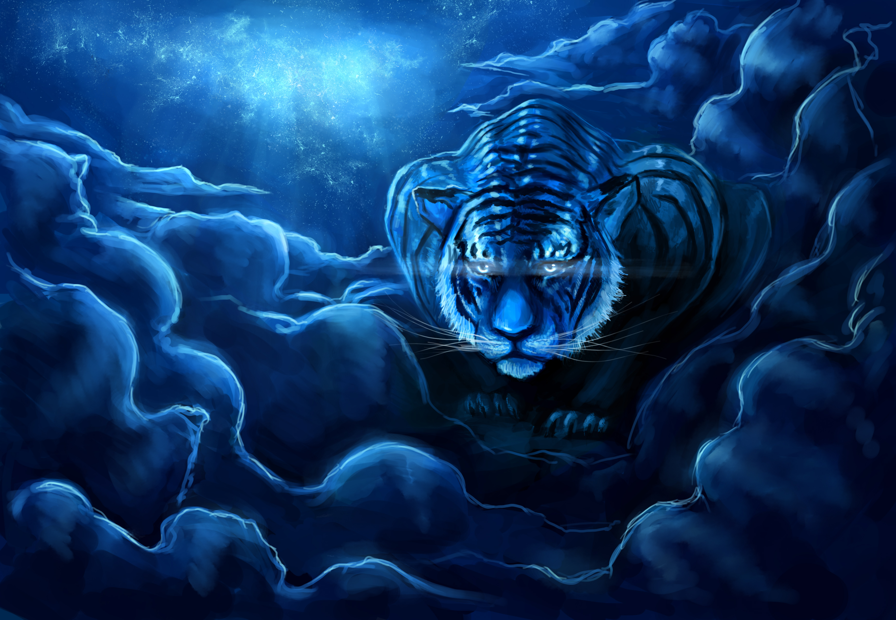 Descarga gratuita de fondo de pantalla para móvil de Fantasía, Tigre, Animales De Fantasía.