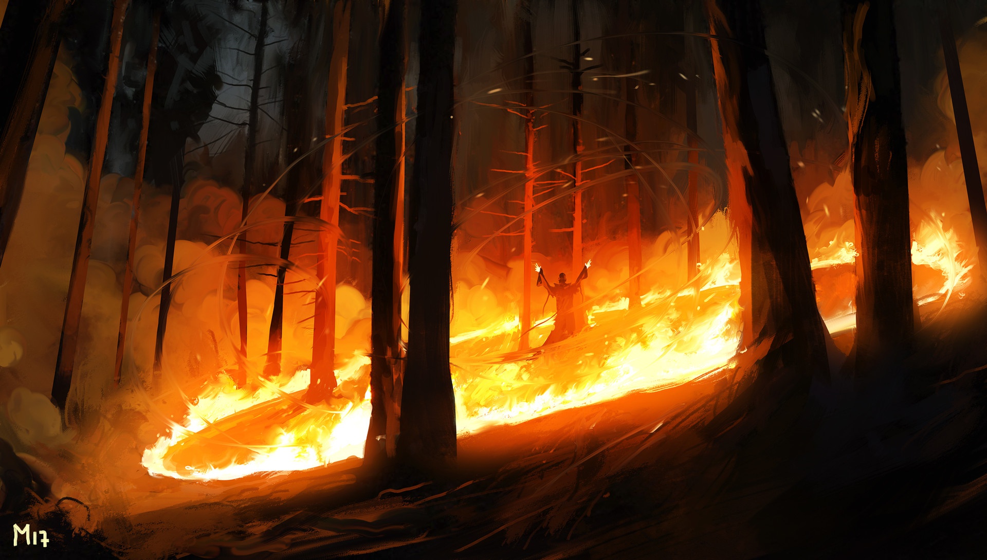 Laden Sie das Fantasie, Feuer, Wald, Zauberer, Magisch-Bild kostenlos auf Ihren PC-Desktop herunter
