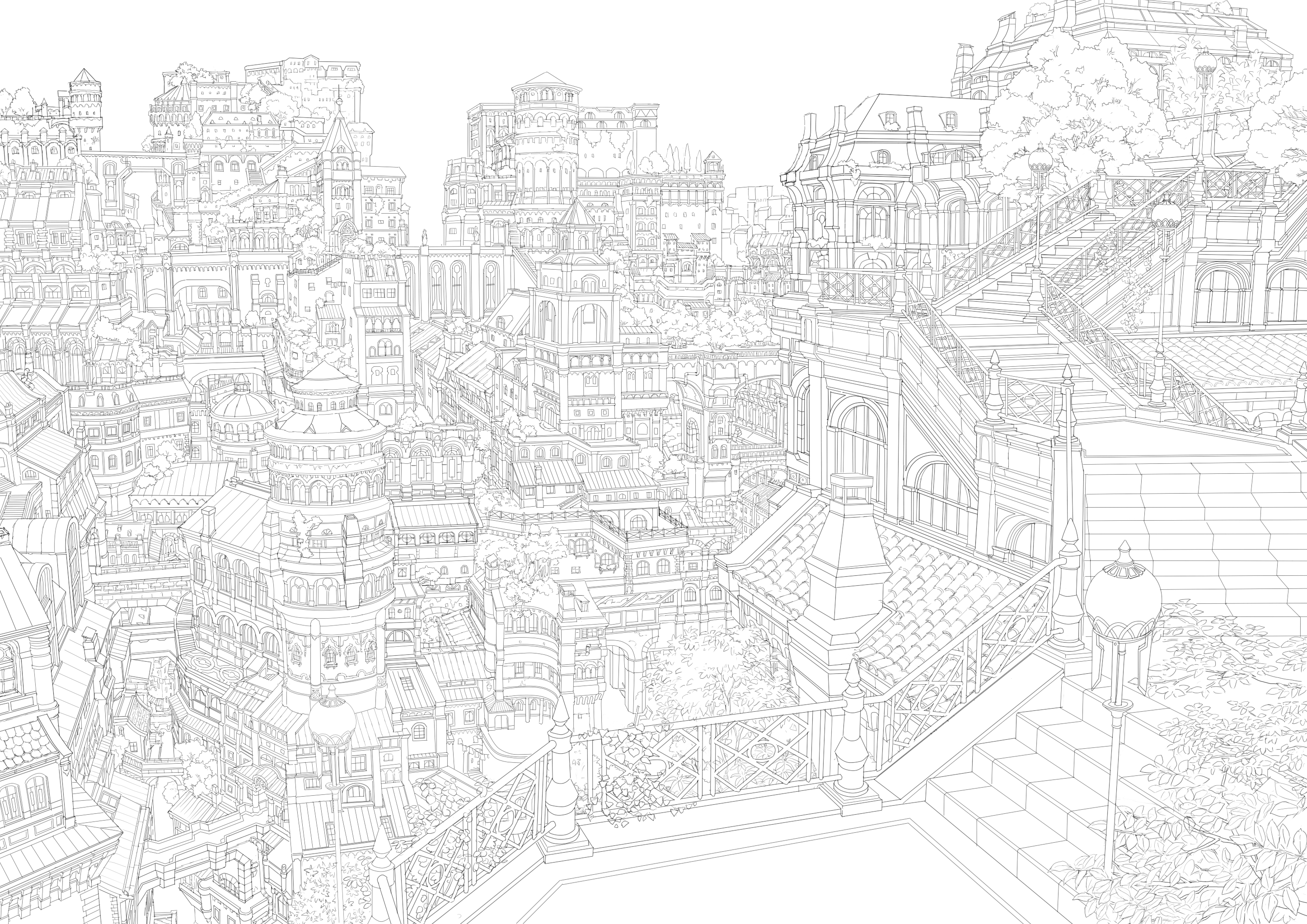 Скачать картинку Аниме, Город, Рисунок в телефон бесплатно.