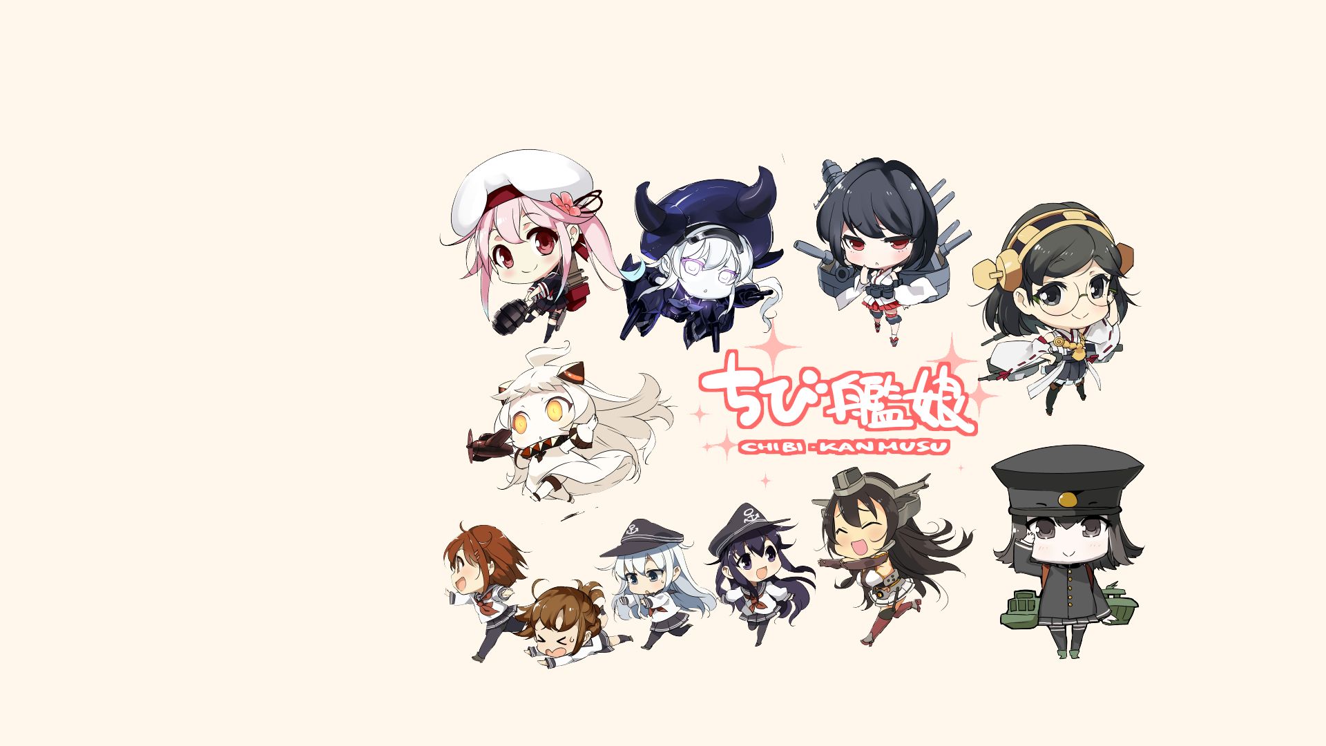 Free download wallpaper Anime, Kantai Collection, Nagato (Kancolle), Kirishima (Kancolle), Hibiki (Kancolle), Inazuma (Kancolle), Akatsuki (Kancolle), Ikazuchi (Kancolle) on your PC desktop