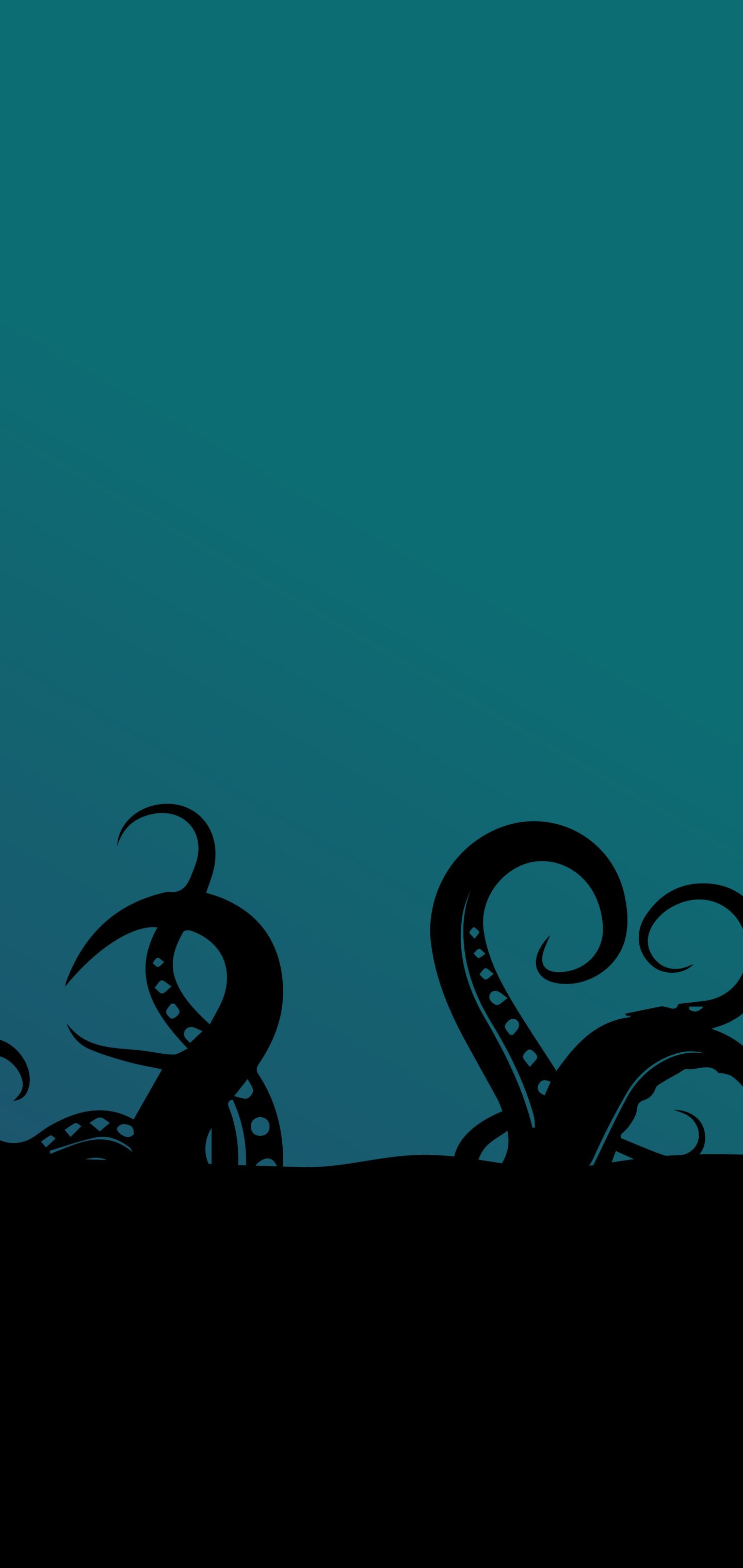 black, artistic, ocean, blue, tentacle, minimalist