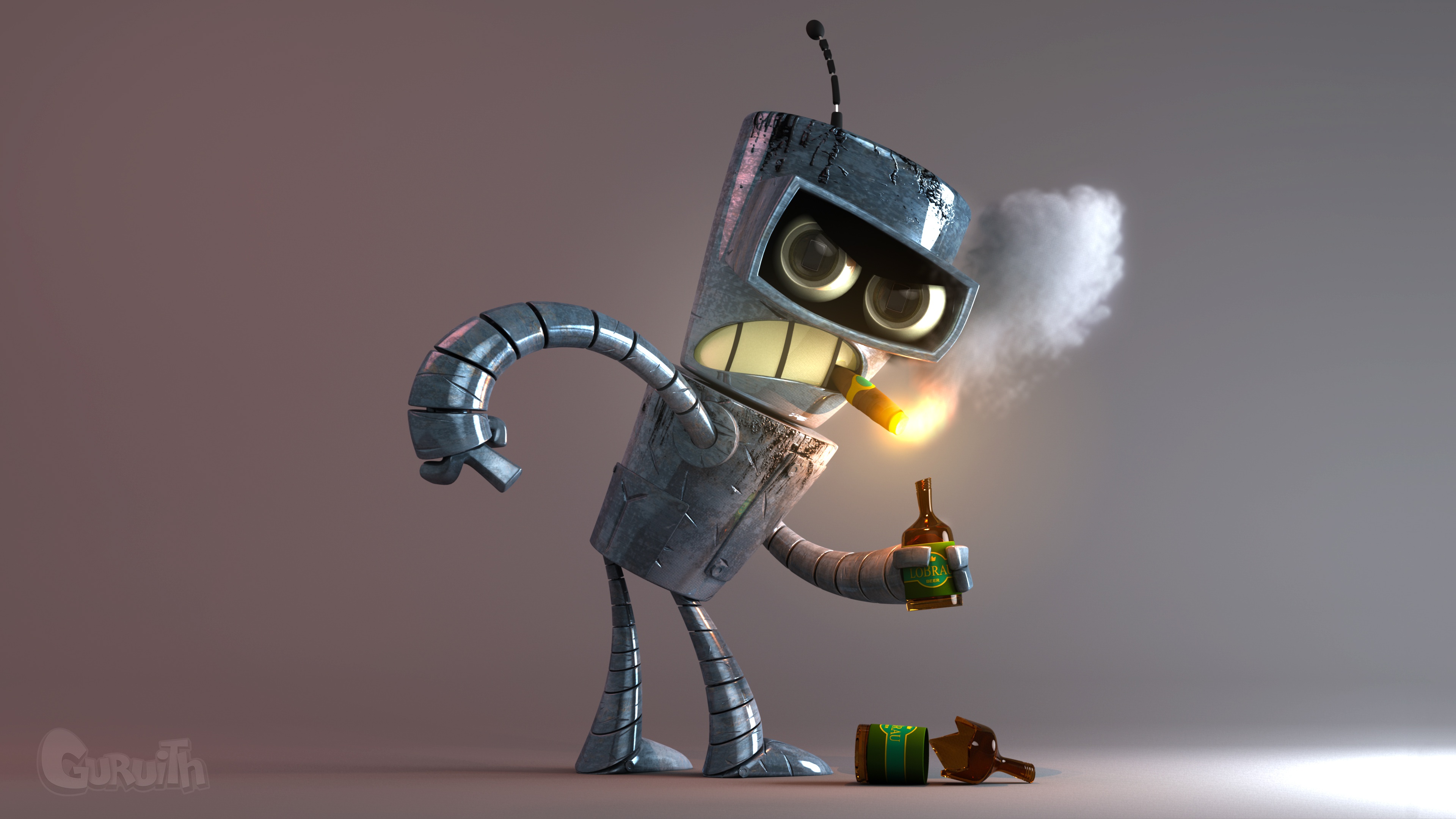 Free download wallpaper Robot, Futurama, Tv Show, Bender (Futurama), Cigar on your PC desktop
