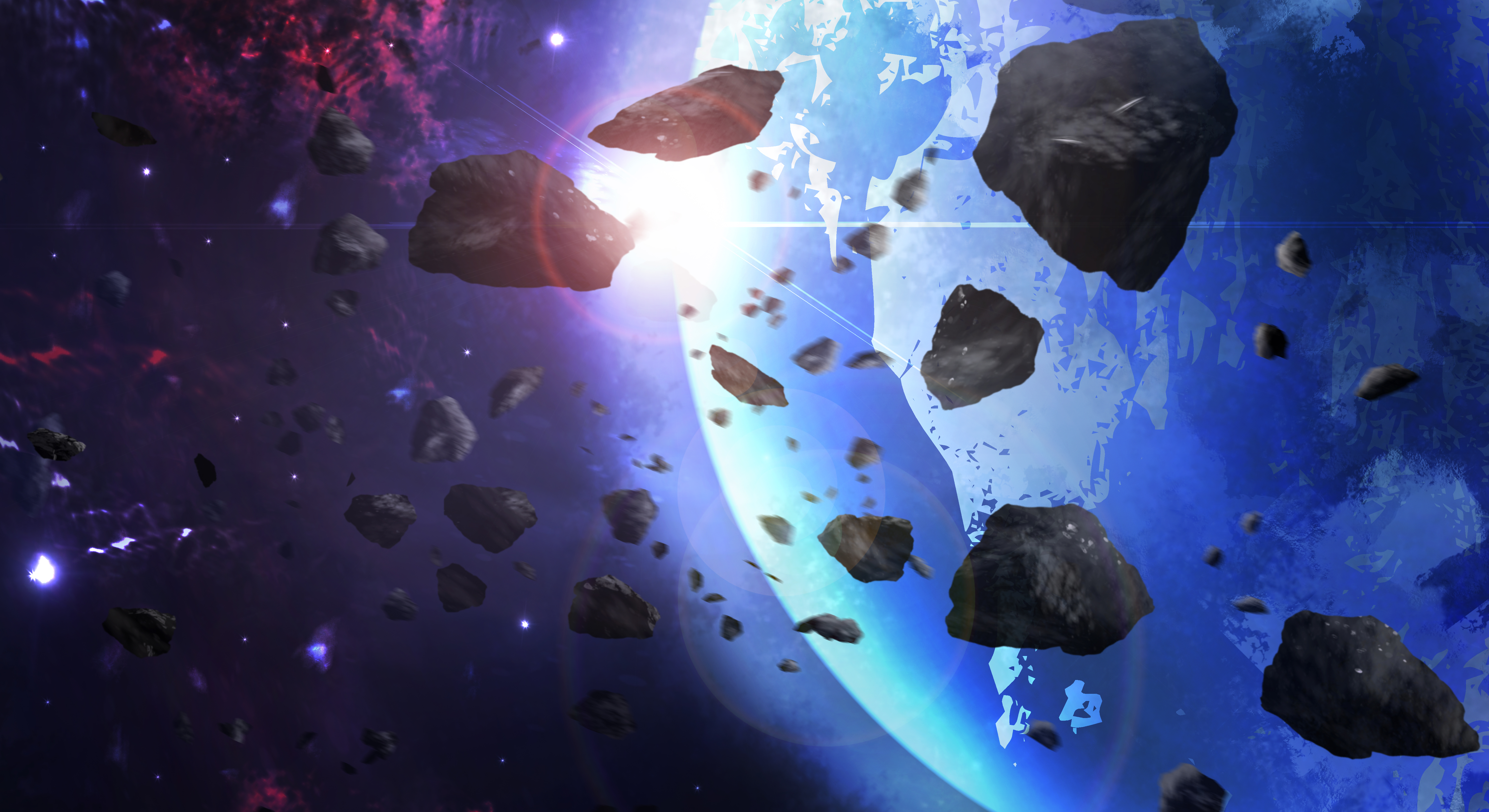 Laden Sie das Erde, Asteroid, Weltraum, Künstlerisch-Bild kostenlos auf Ihren PC-Desktop herunter