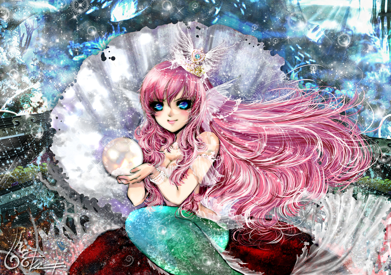 Download mobile wallpaper Fantasy, Pink Hair, Mermaid for free.
