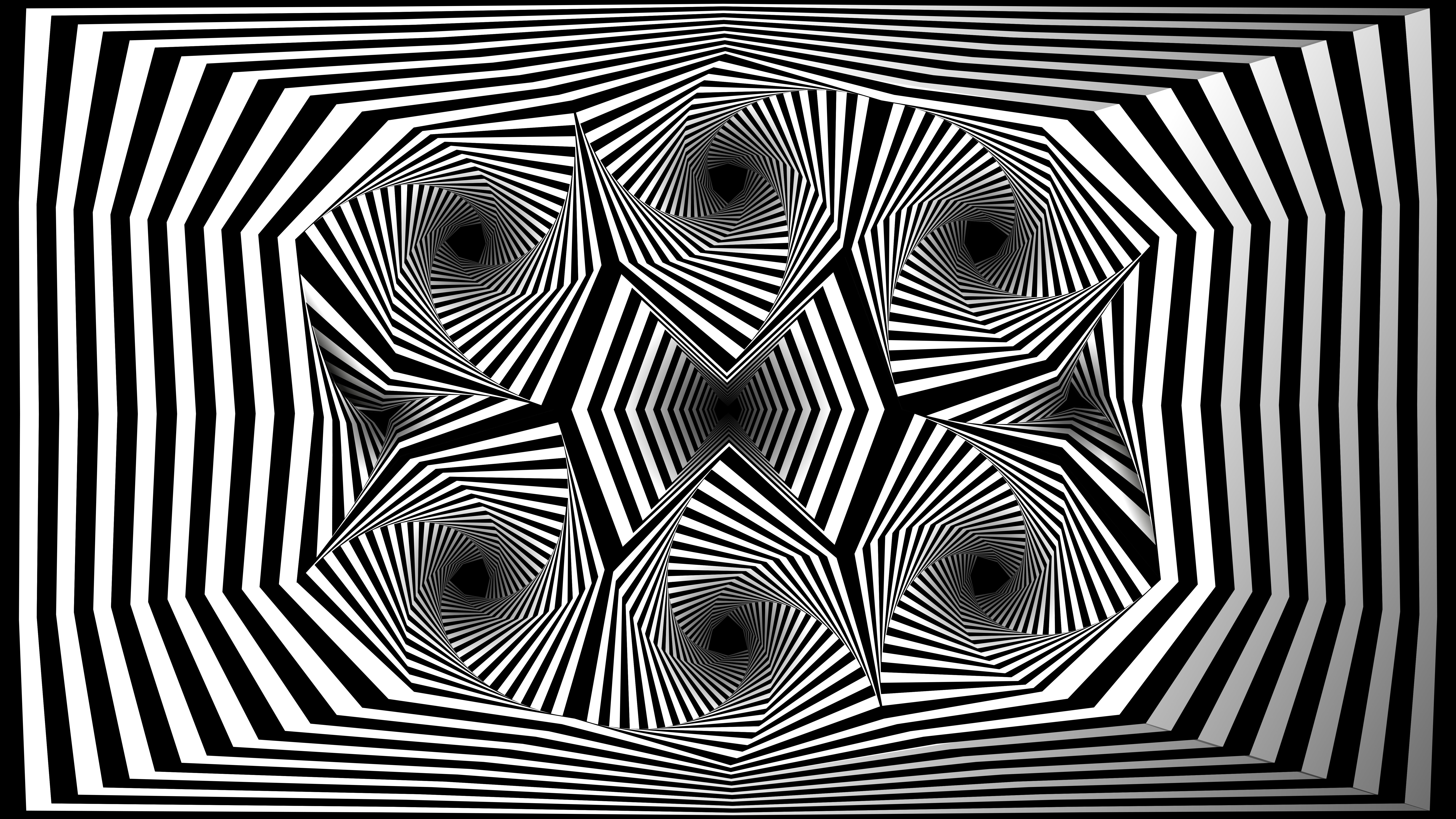 870575 завантажити шпалери ілюзія, художній, чорний білий, оптична іллюзія - заставки і картинки безкоштовно