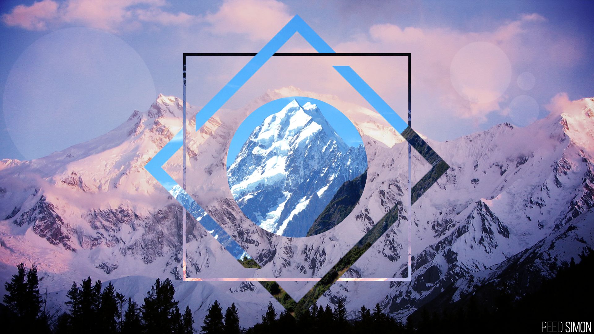 824997 descargar fondo de pantalla artístico, polipaisaje, círculo, himalaya, montaña, nanga parbat, formas, nieve: protectores de pantalla e imágenes gratis