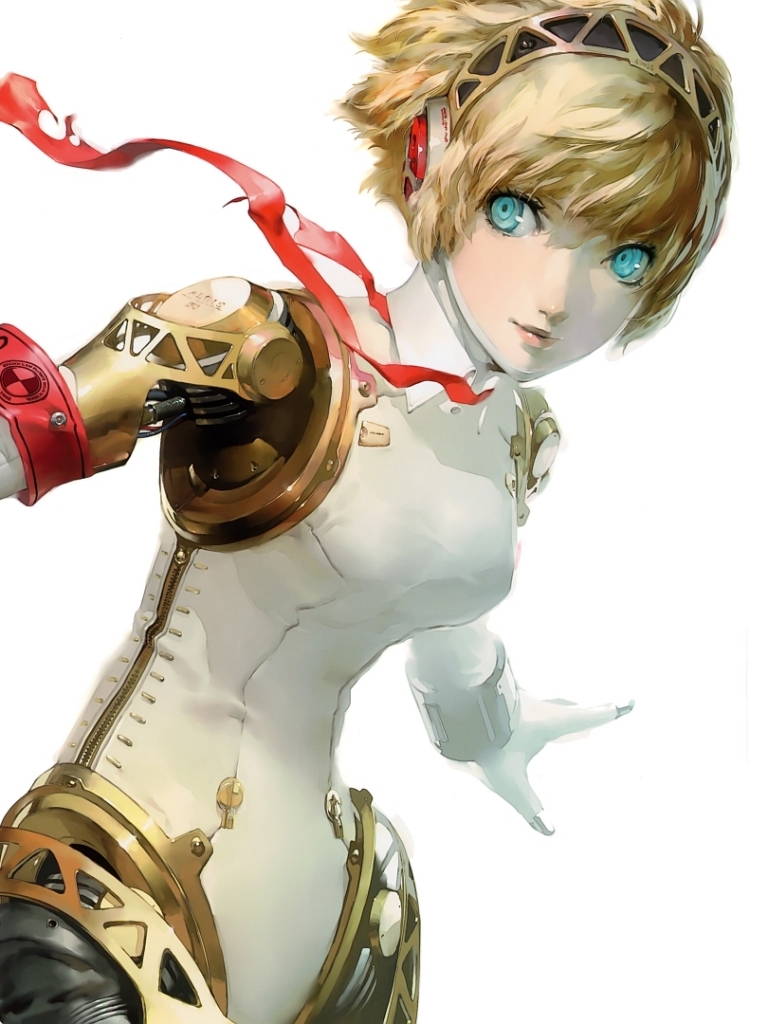 Download mobile wallpaper Headphones, Blonde, Cyborg, Blue Eyes, Video Game, Short Hair, Persona 3, Persona, Aigis (Persona) for free.