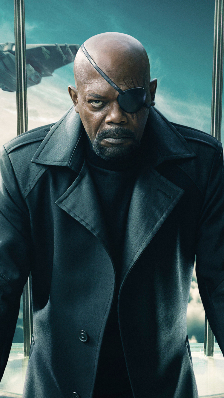 Download mobile wallpaper Captain America, Movie, Nick Fury, Samuel L Jackson, Eye Patch, Captain America: The Winter Soldier for free.