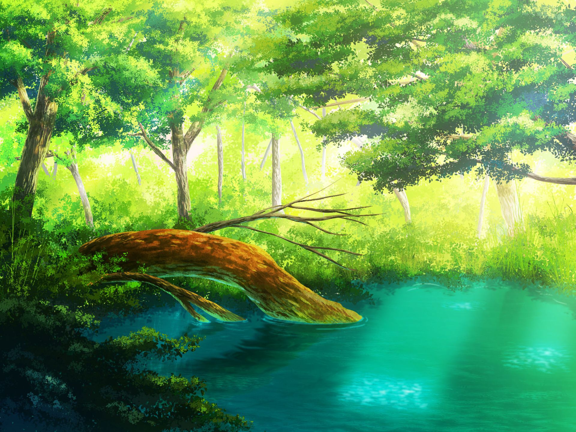 Download mobile wallpaper Anime, Forest, Tree for free.
