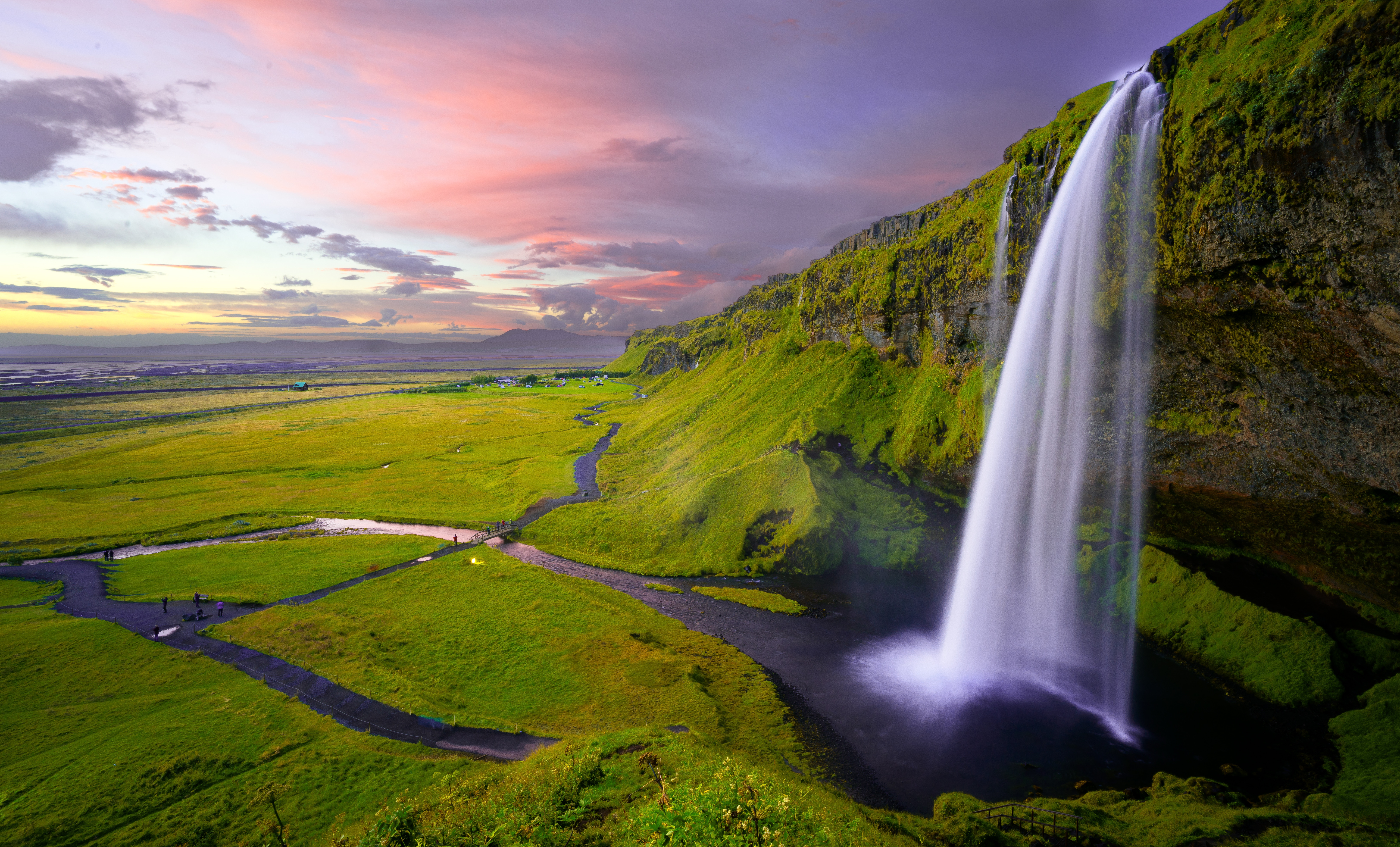 73941 скачать обои исландия, пейзаж, сельяландсфосс, водопад, природа, живописный - заставки и картинки бесплатно