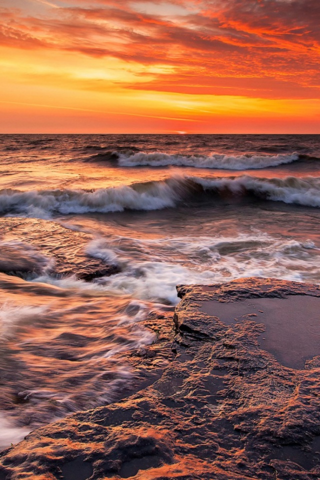Download mobile wallpaper Nature, Water, Sunset, Sky, Sea, Horizon, Ocean, Earth for free.