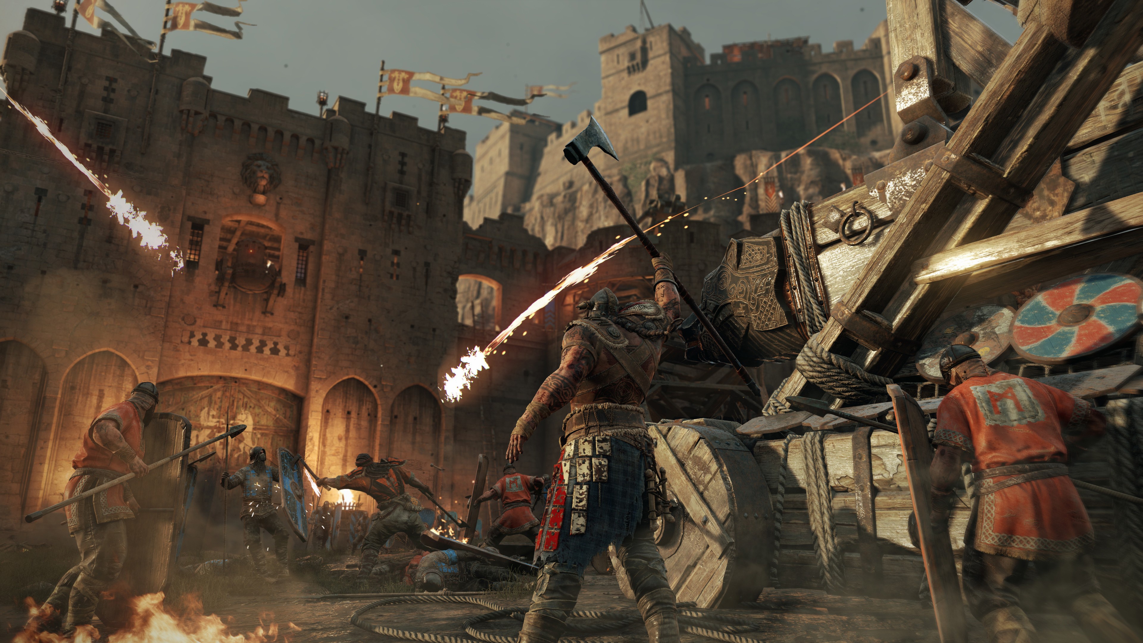 Free download wallpaper Warrior, Battle, Video Game, Castle, For Honor (Video Game), For Honor on your PC desktop