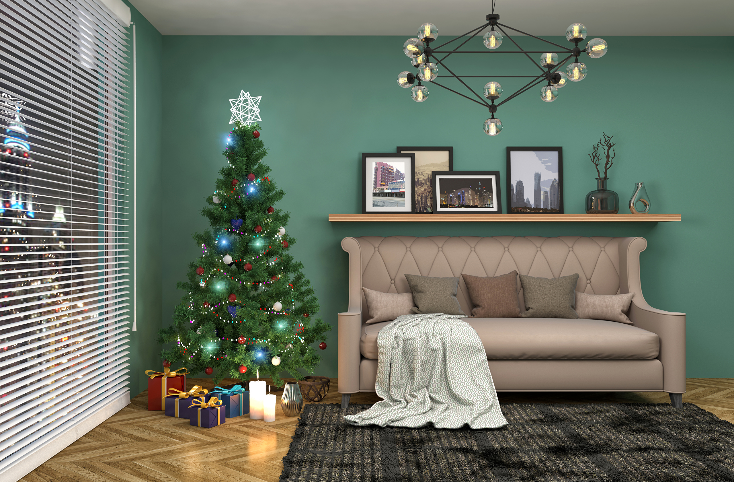 Download mobile wallpaper Christmas, Holiday, Christmas Tree, Furniture, Decoration for free.