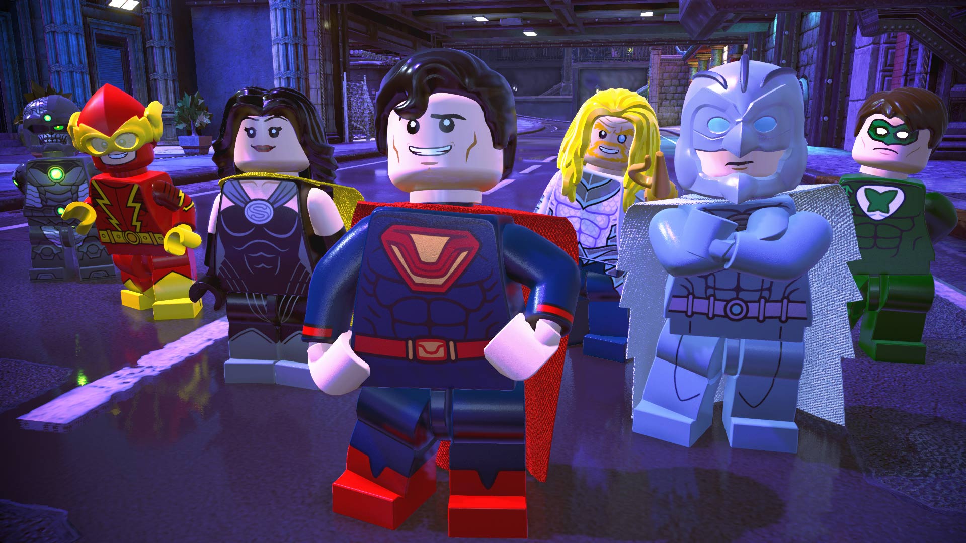 video game, lego dc super villains, crime syndicate (dc comics), johnny quick (dc comics), owlman (dc comics), power ring, superwoman, ultraman (dc comics), lego