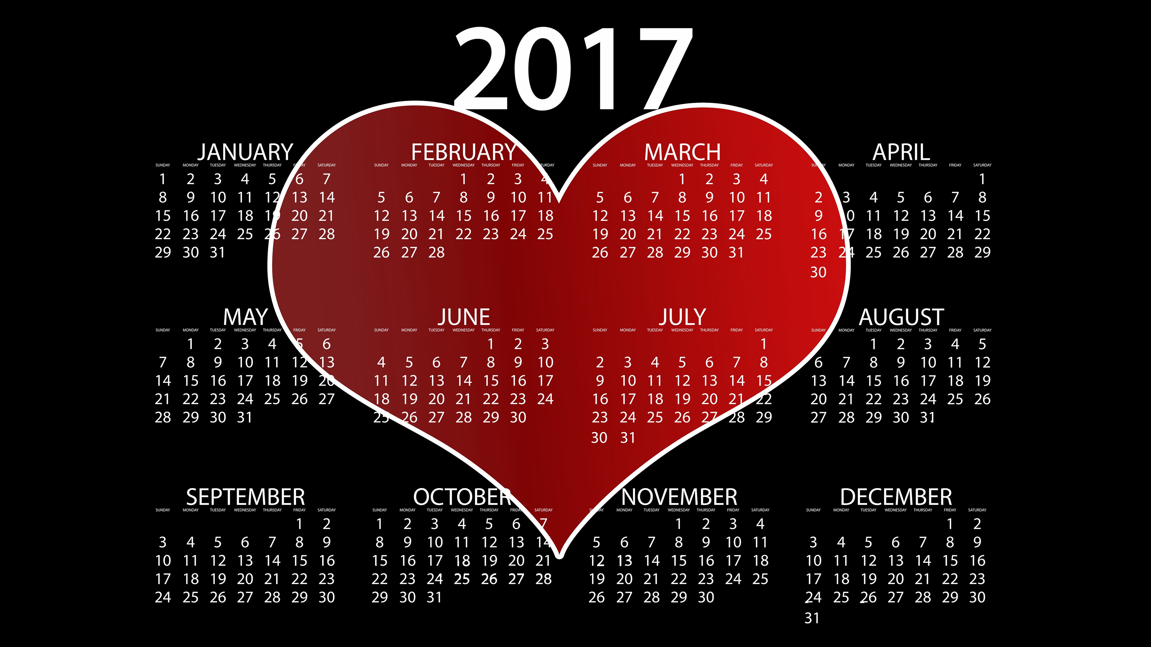 Download mobile wallpaper Heart, Calendar, Misc for free.
