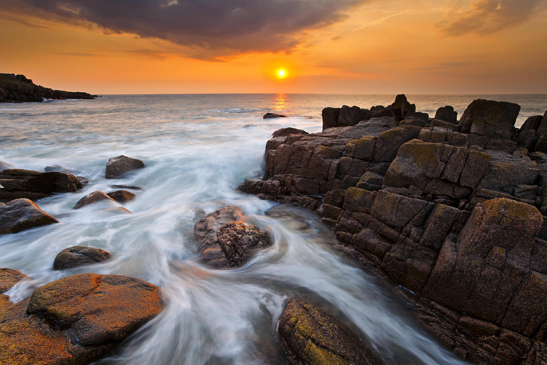 Descarga gratuita de fondo de pantalla para móvil de Cielo, Horizonte, Océano, Atardecer, Tierra/naturaleza.