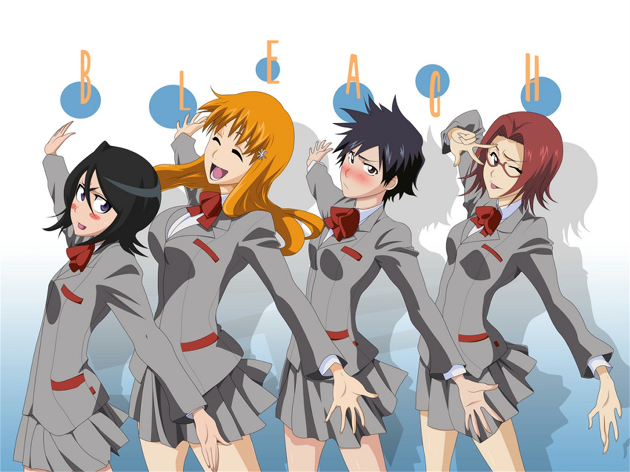 Free download wallpaper Anime, Bleach, Rukia Kuchiki, Orihime Inoue, Tatsuki Arisawa, Chizuru Honshou on your PC desktop