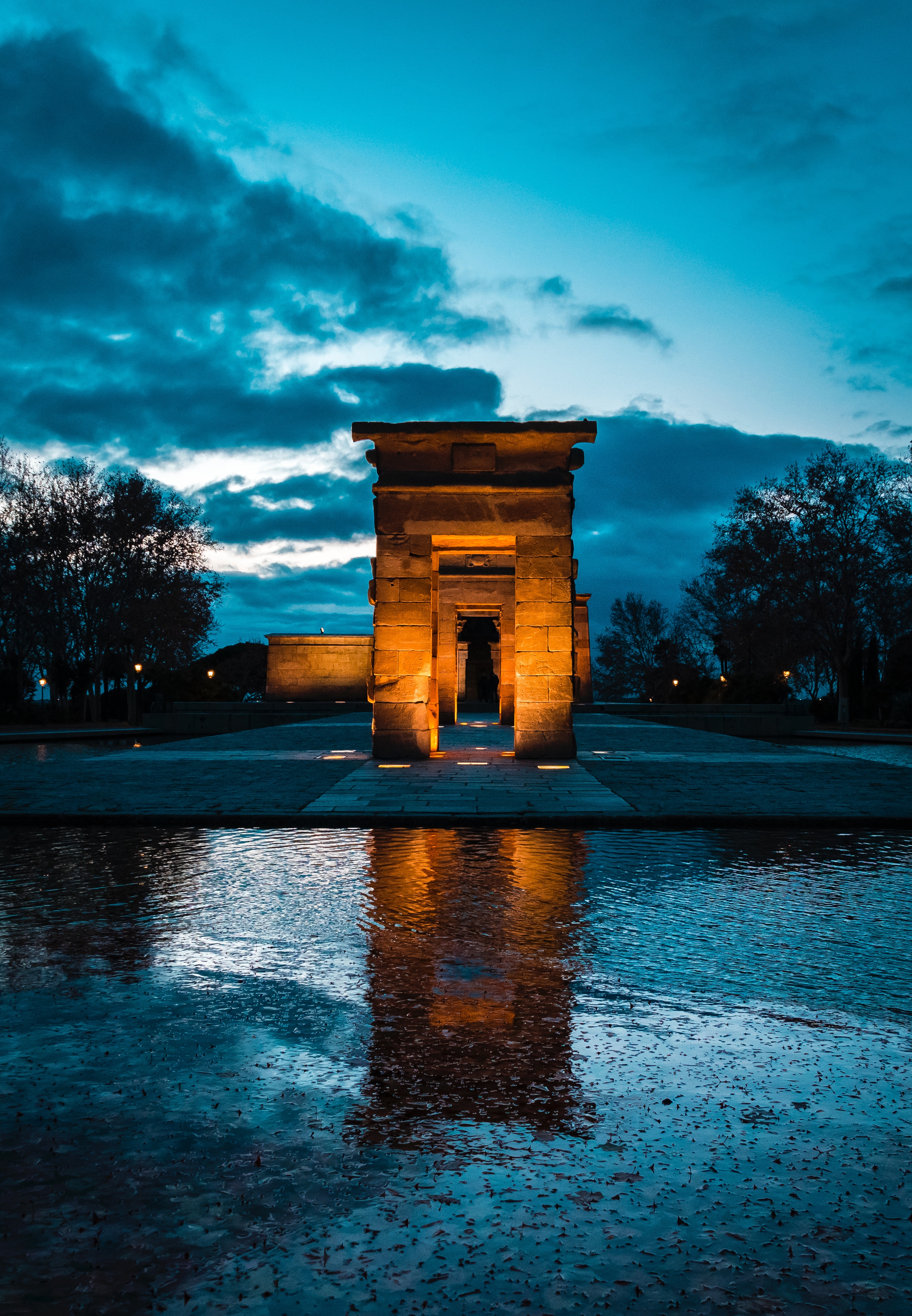 madrid, cities, evening, spain, temple of debod, temple of the debacle