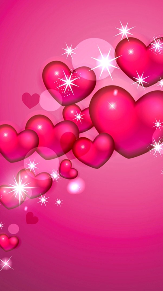 Download mobile wallpaper Pink, Heart, Artistic, Glitter, Sparkles for free.