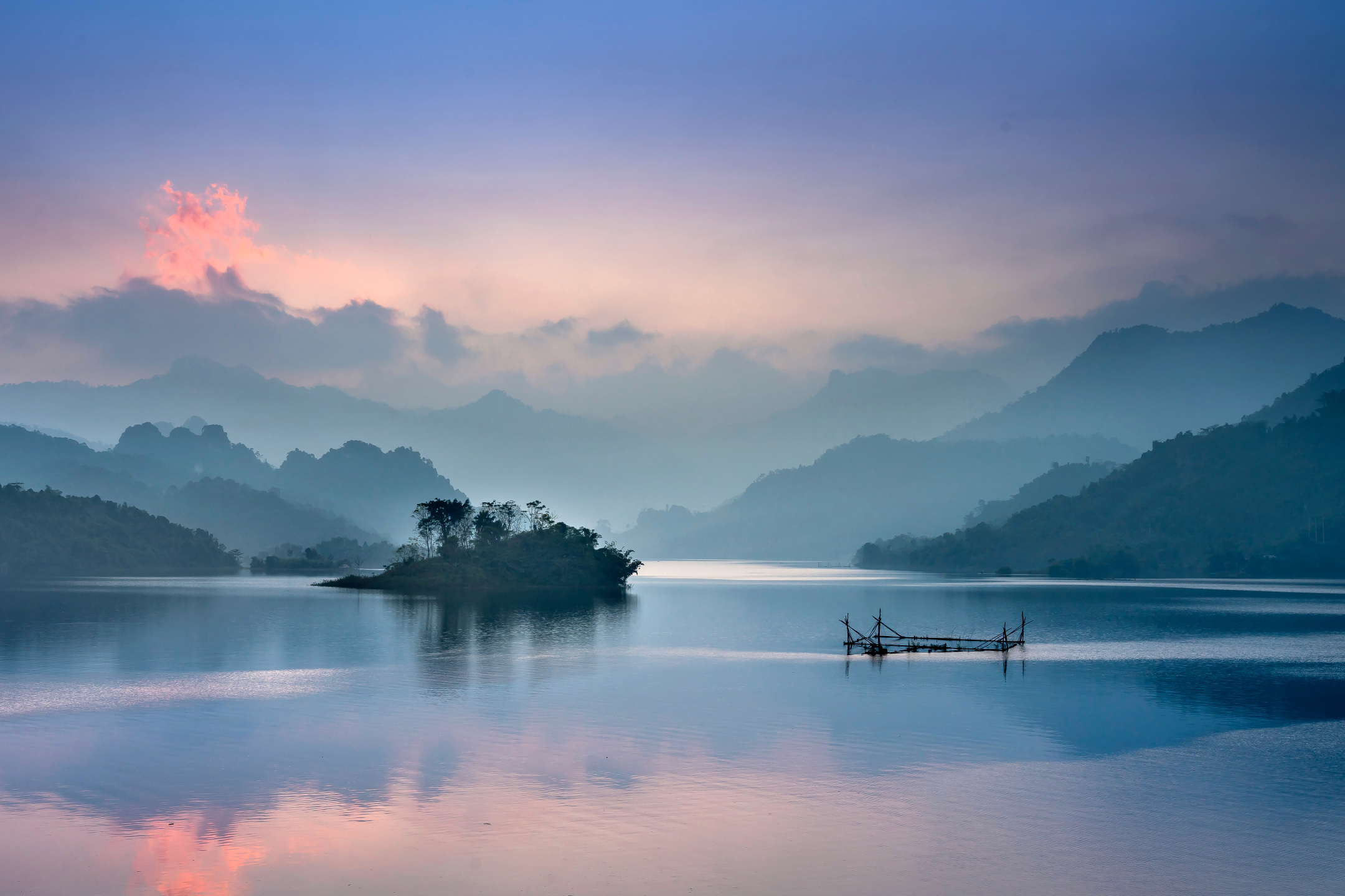 Free download wallpaper Lakes, Lake, Fog, Earth, Cloud on your PC desktop