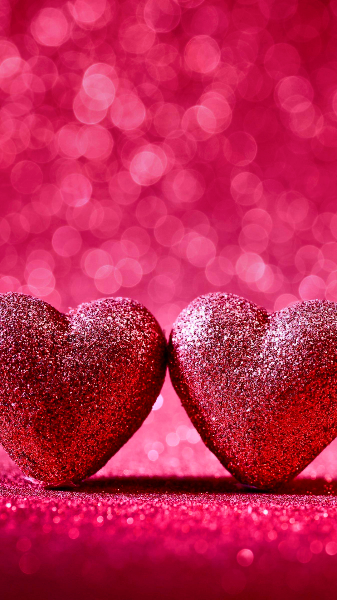 無料モバイル壁紙ピンク, ボケ, バレンタイン・デー, キラキラ, 心臓, ホリデーをダウンロードします。
